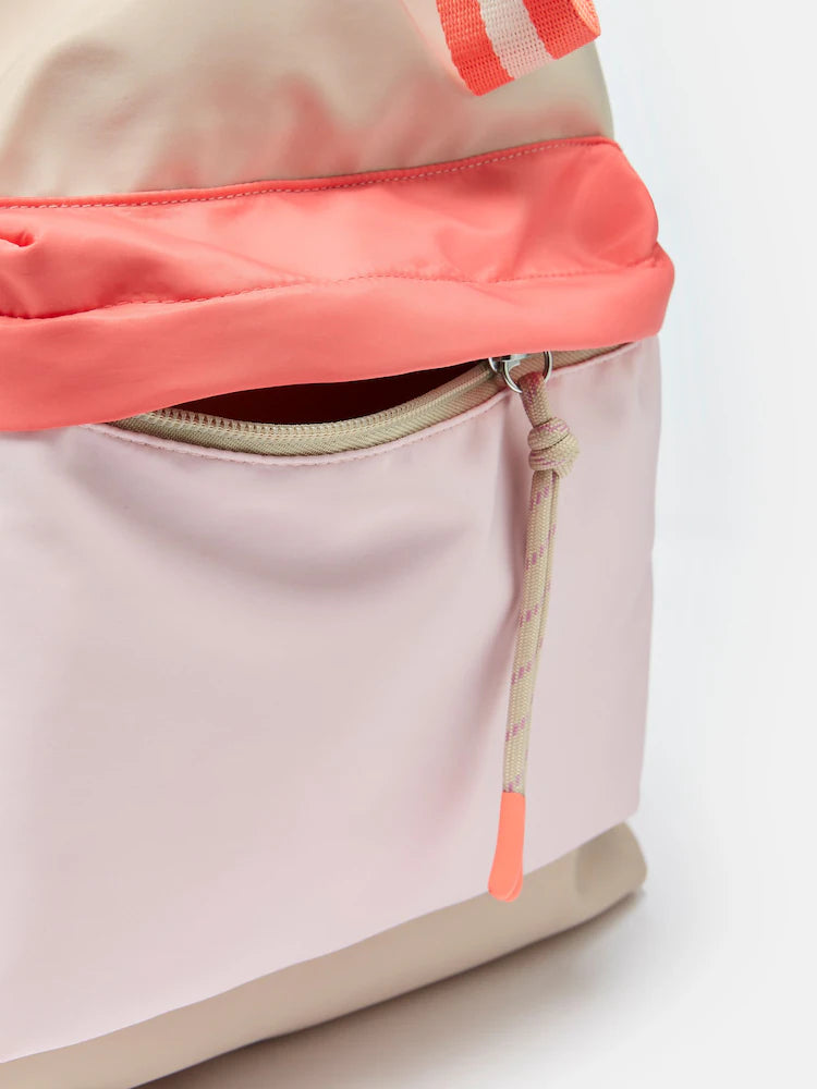 JOULES Packwell Rucksack: Neutral Color Block Backpack, Water Resistant for Travel & Sports