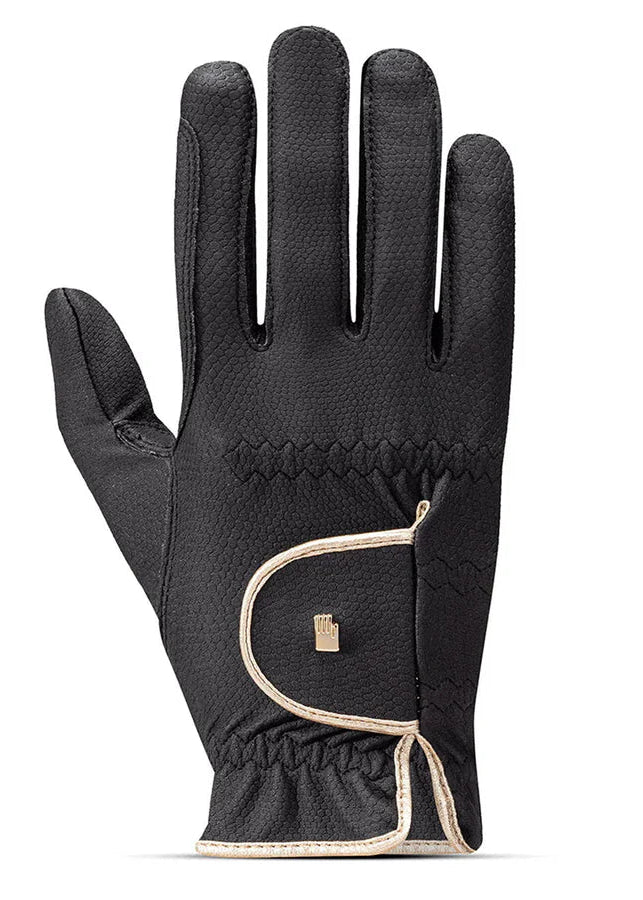 Roeckl Lona Riding Glove Black/Gold | Equiflair