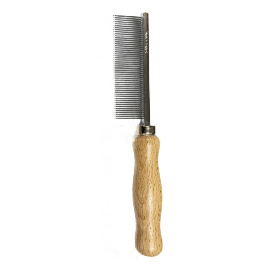 Smart Grooming Hunter Marking Comb - Equiflair - Wooden Handle, Steel Teeth, Quarter Marks