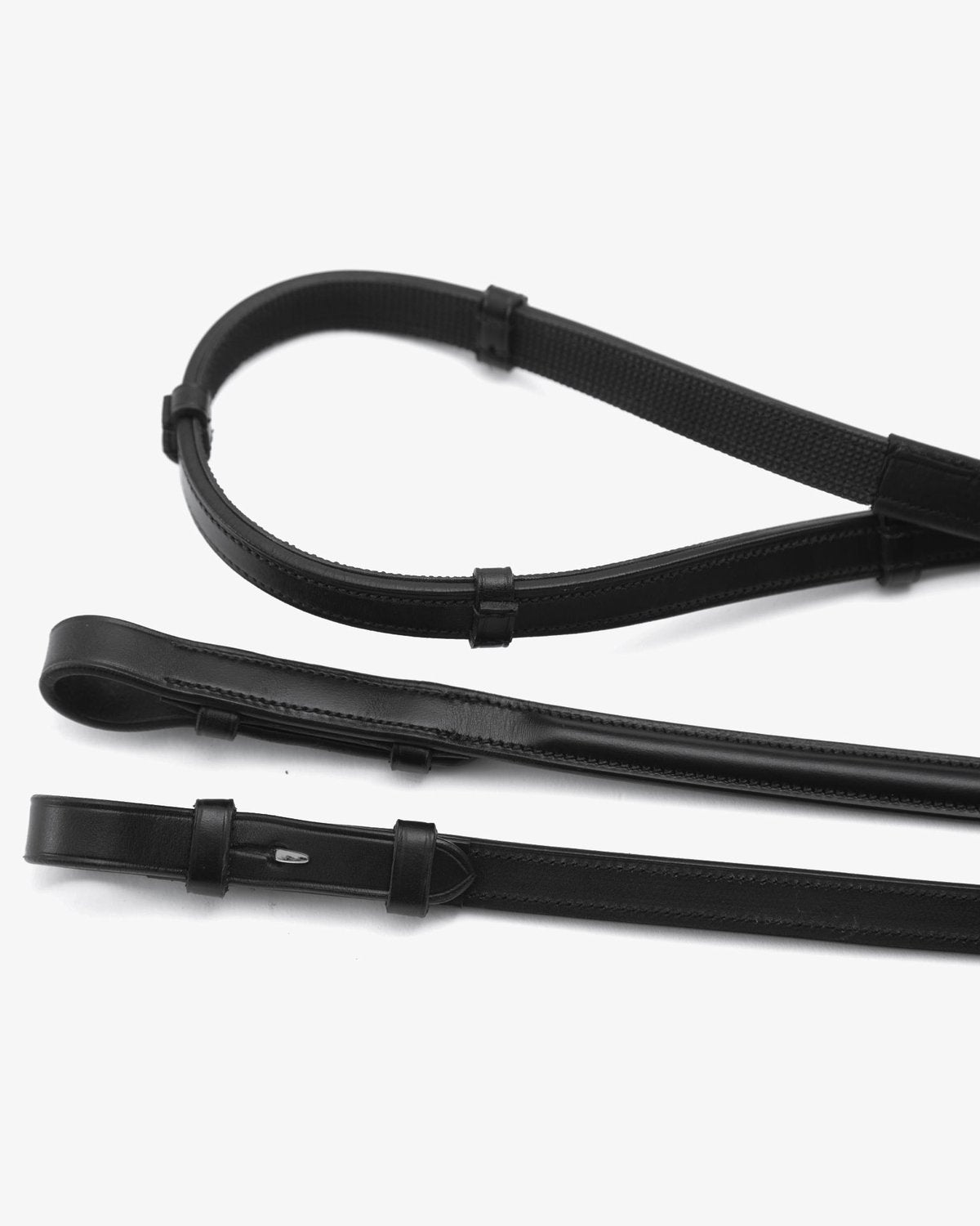 Premier Equine Salvatore Rubber & Leather Grip Reins Black