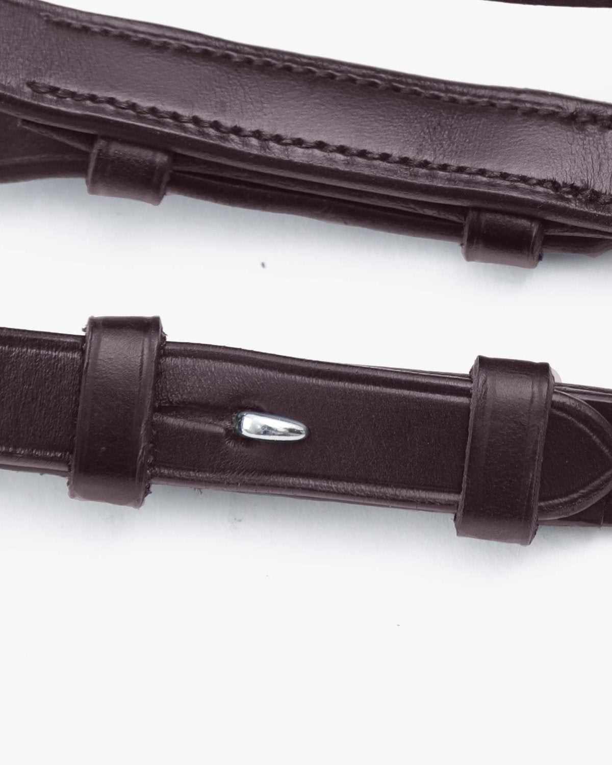 Premier Equine Salvatore Rubber & Leather Grip Reins Brown