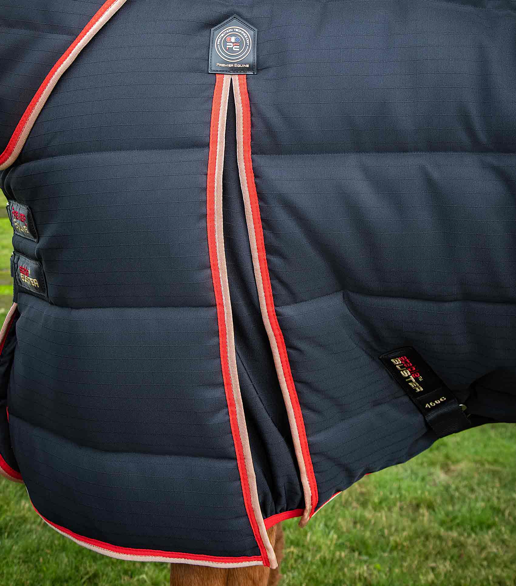 Premier Equine Stable Buster 450g Black Stable Rug with Neck Cover