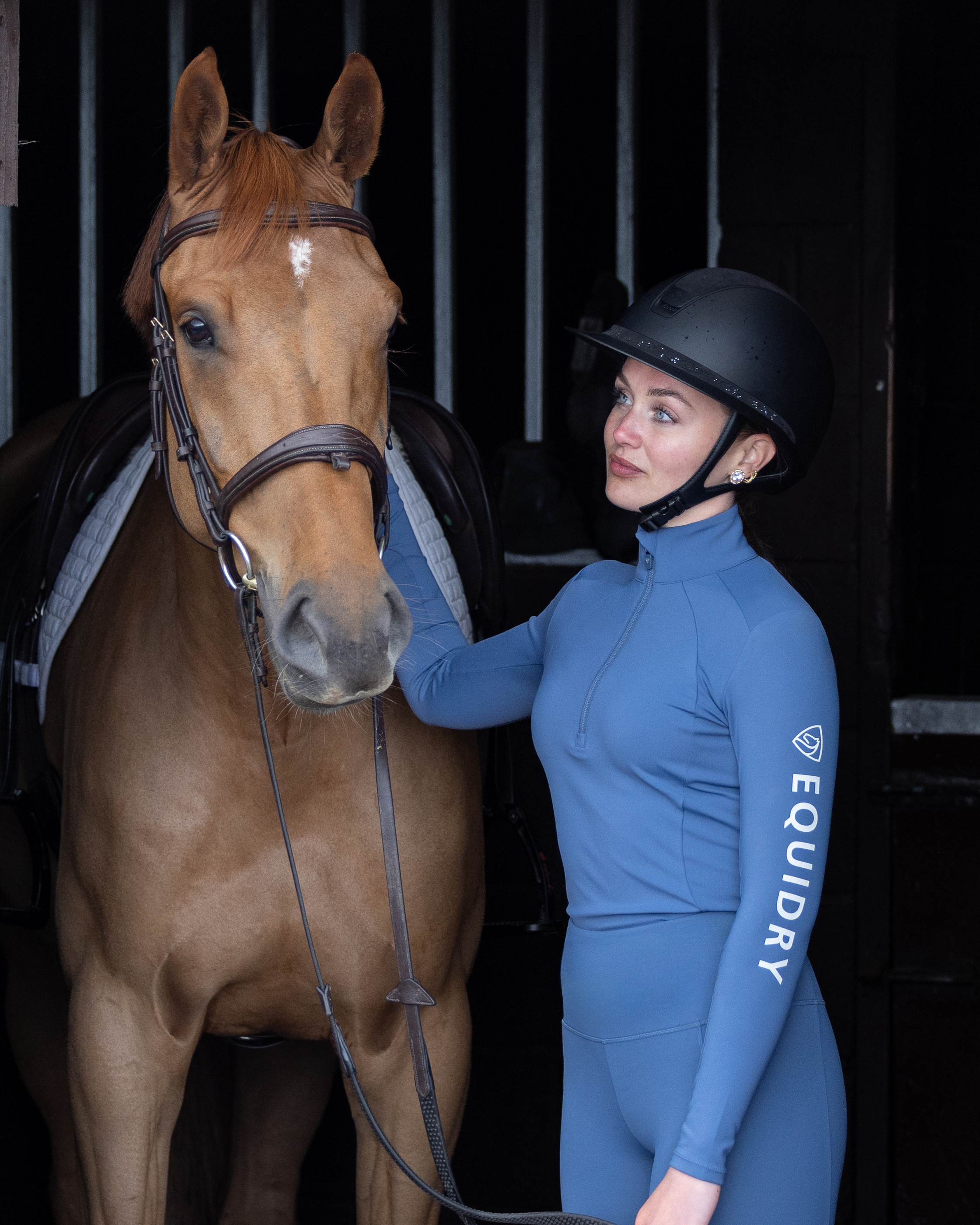 EQUIDRY Women's Water Repellent Base Layer Steel Blue/Silver