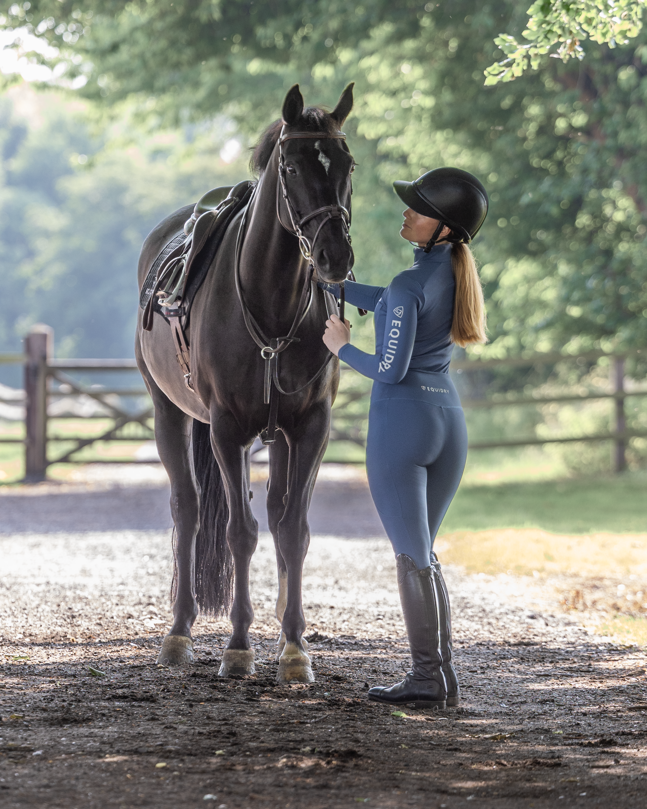 EQUIDRY Women's Water Repellent Base Layer Steel Blue/Silver