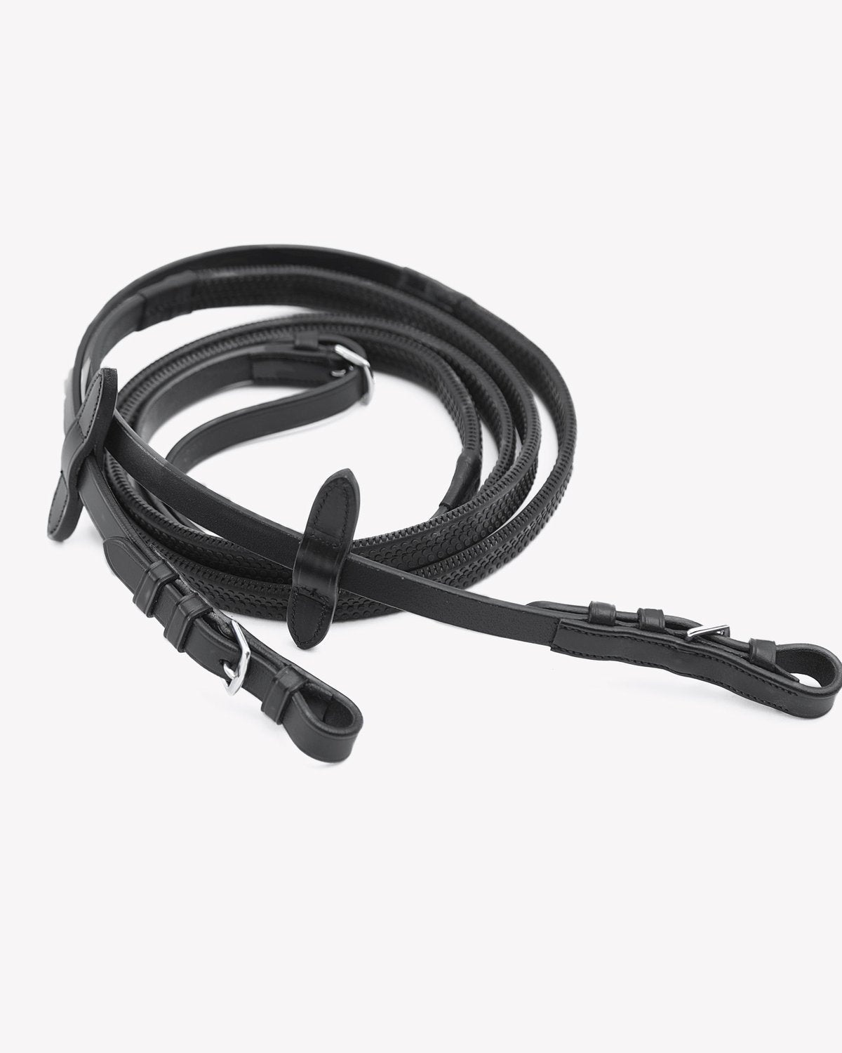 Black Rubber Horse Reins - Premier Equine, Equestrian Riding Gear