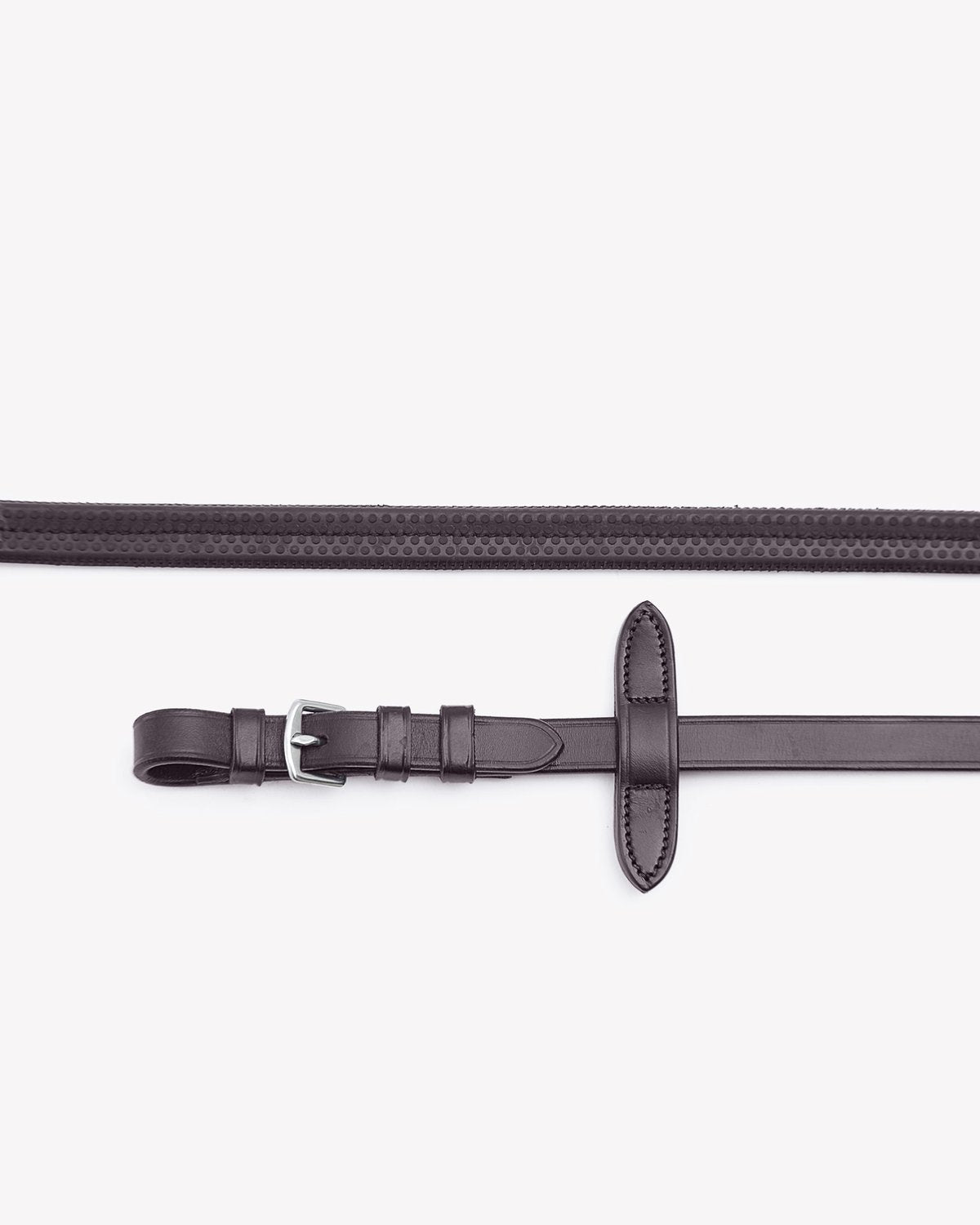 PREMIER EQUINE STEFANO Brown Rubber Reins: Equestrian Horse Riding Reins with Martingale Stoppers & Stainless Steel Buckles - Equiflair