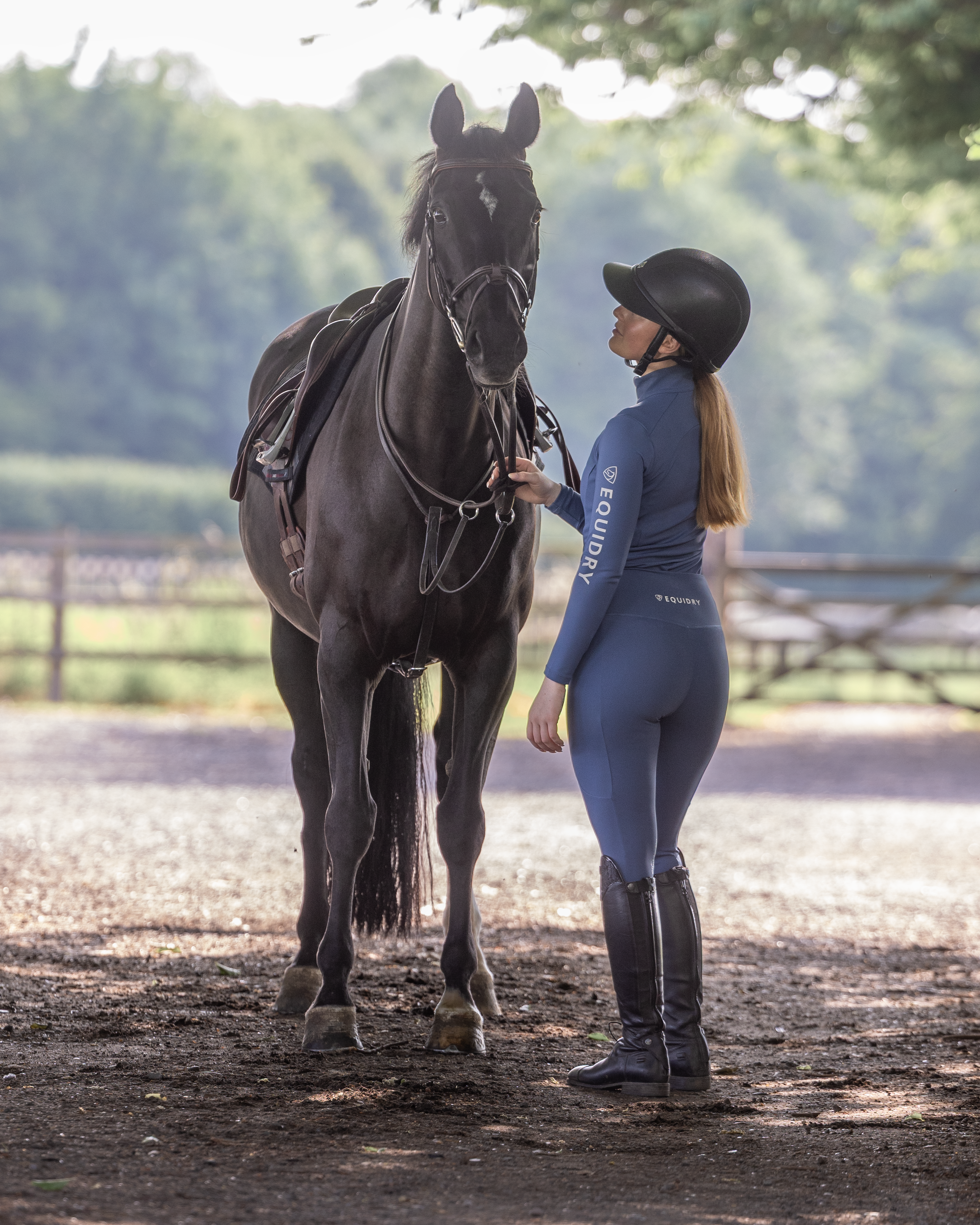 EQUIDRY Women's Water Repellent Base Layer Steel Blue/Silver