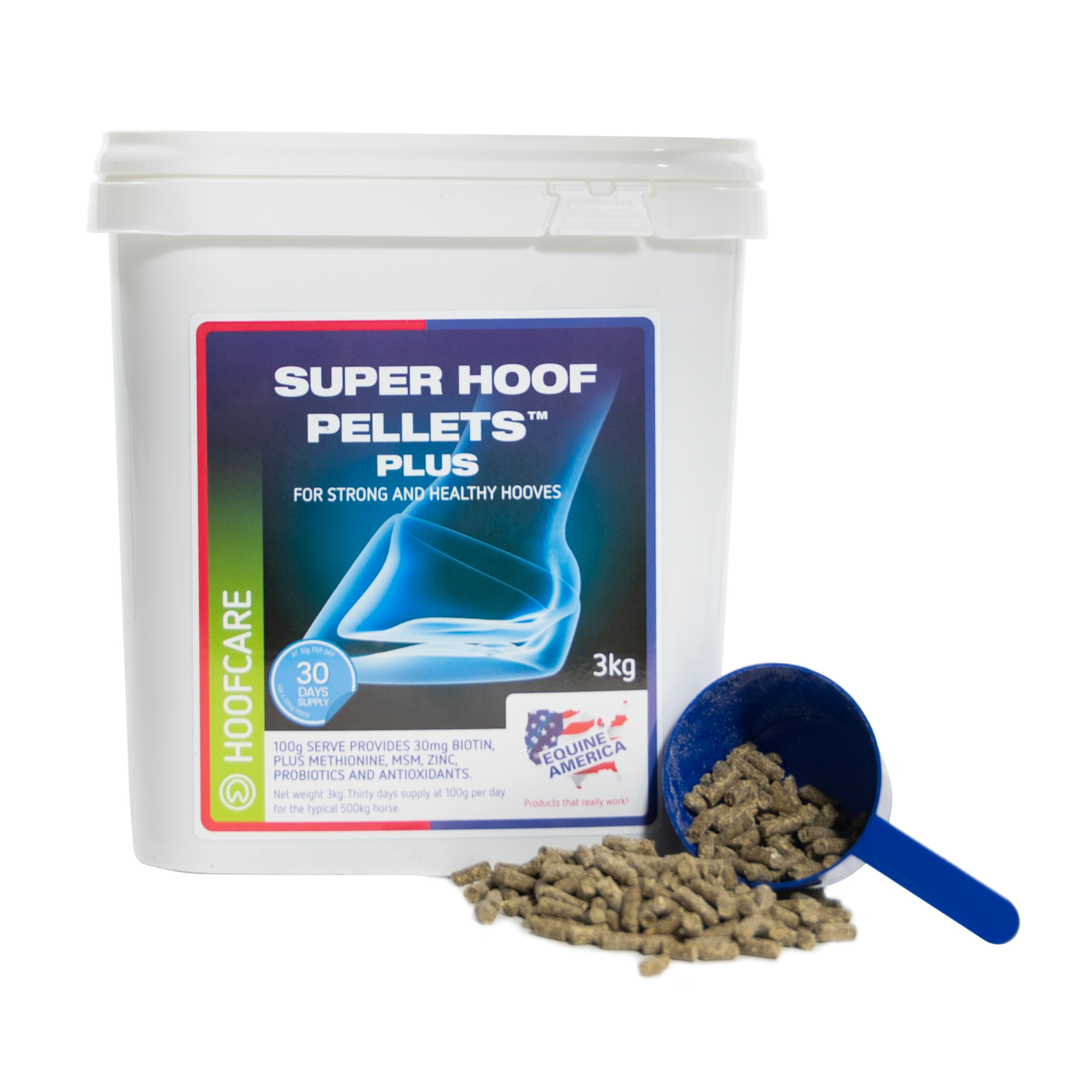 Equine America Super Hoof Plus Pellets 3kg Horse Hoof Supplement for Stronger Hooves