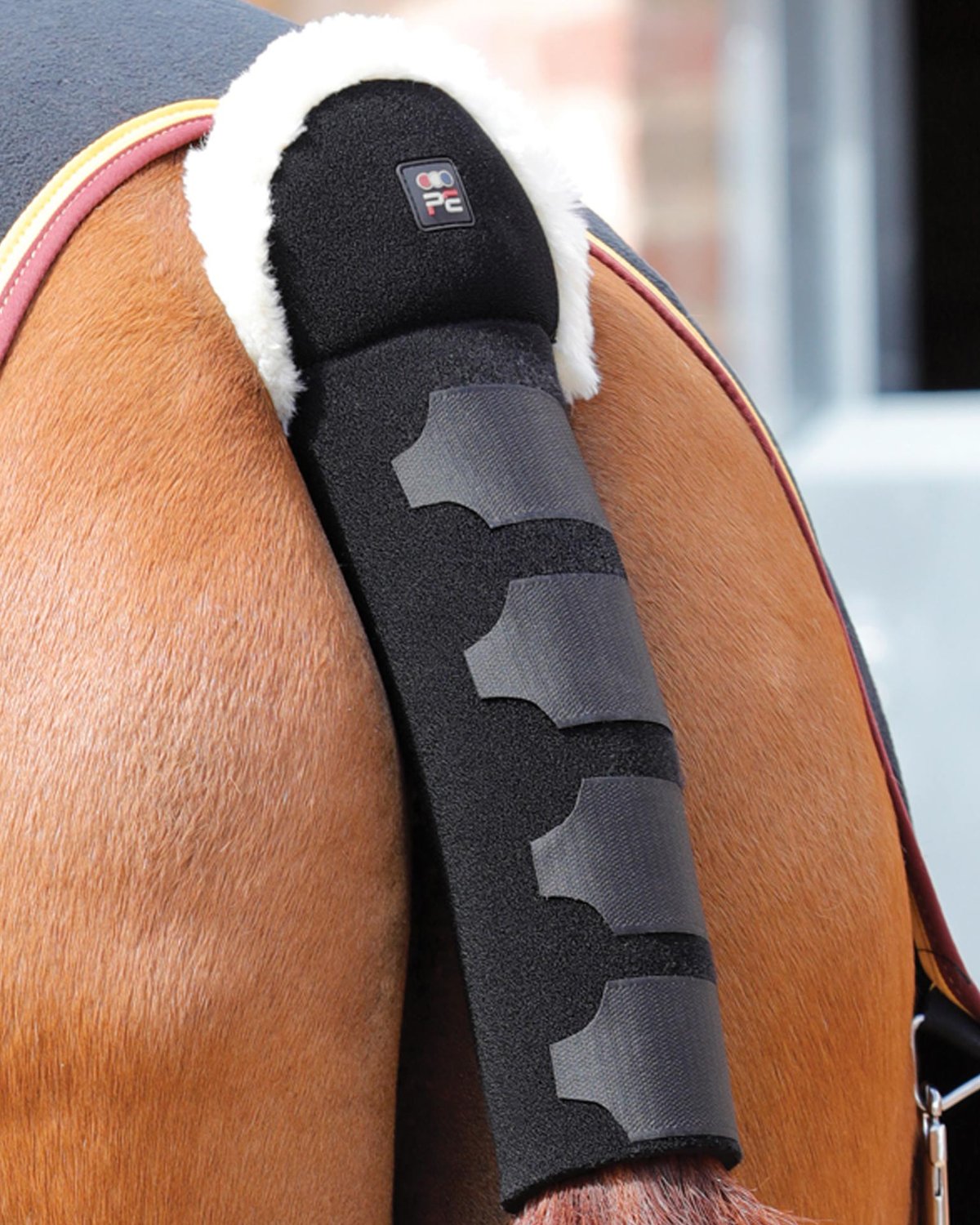 Premier Equine Black Anti-Slip Wool Tail Guard for Horse Tail Protection - location-109746323830-instock One
