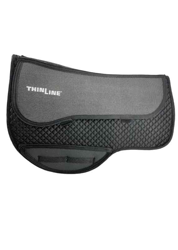 THINLINE Black Cotton Endurance Drop Rigging Saddle Pad for horses - shock absorbing, breathable
