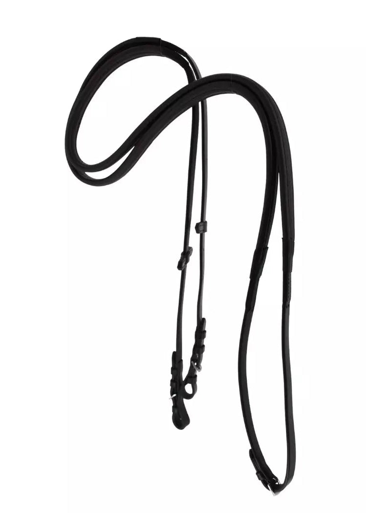 ThinLine English Reins Non-Slip Grip Buckle Without Stoppers Black