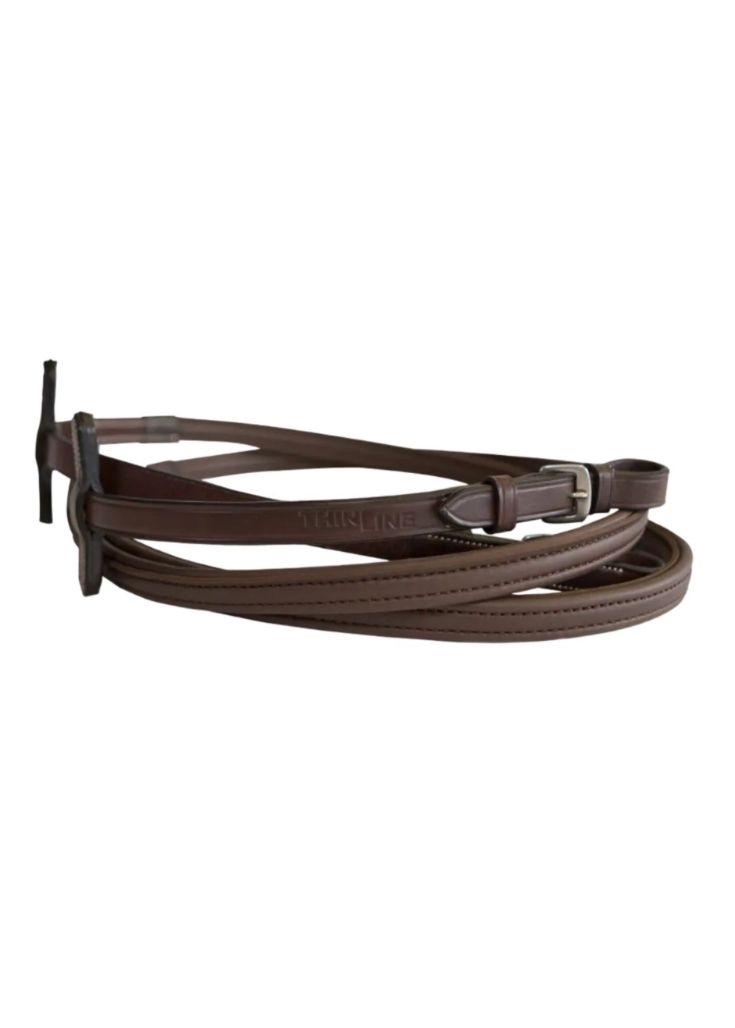 Thinline English Reins Non-Slip Grip Buckle Without Stoppers Brown Leather Equestrian Riding Equipment - Horse Leather…