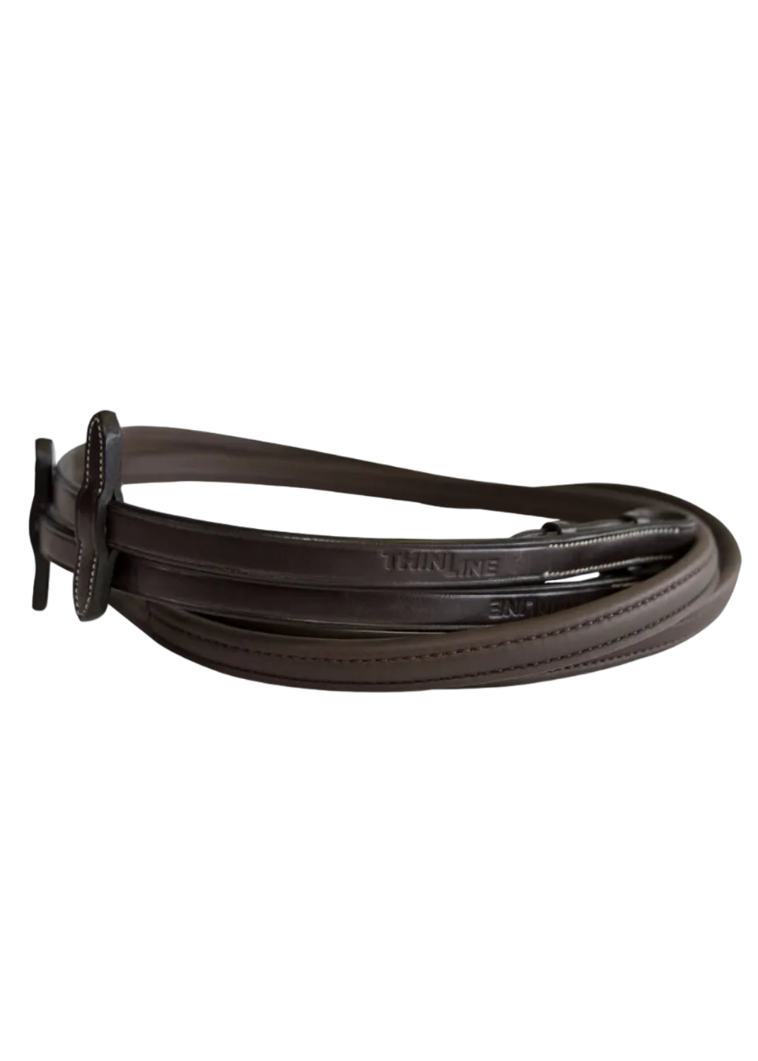 ThinLine English Reins - Non-Slip Grip, Stud Hook, No Stoppers - Brown Horse Riding Reins - Leather Work 54