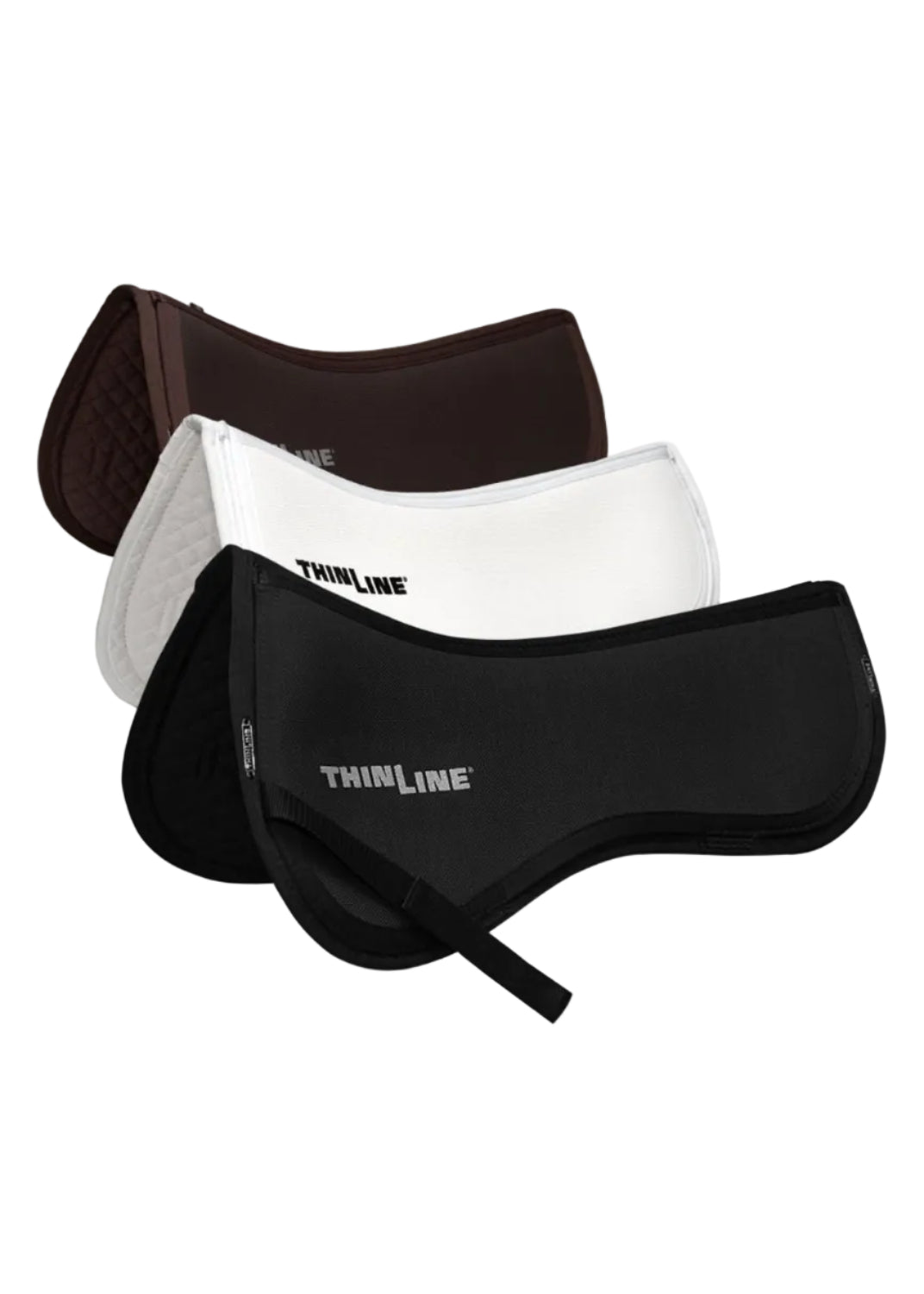 ThinLine Trifecta Cotton Half Pads: Black, White, Brown Saddle Pads - Medium