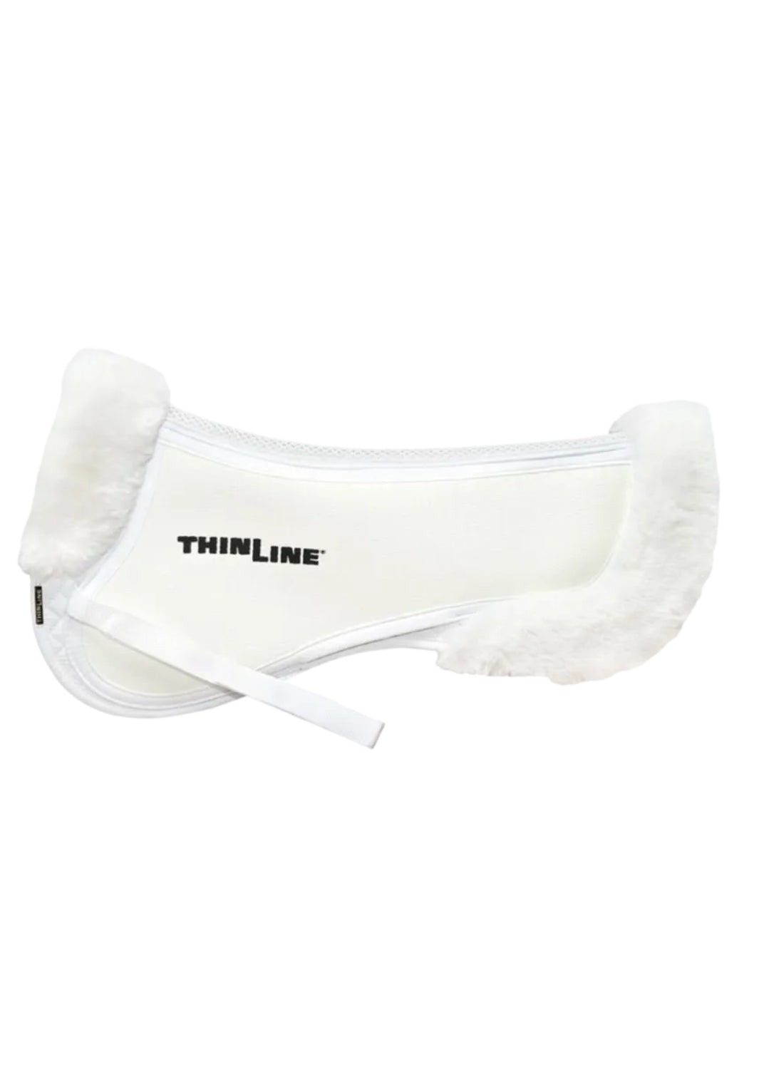 THINLINE Trifecta Half Pad with Sheepskin Rolls - White Horse Saddle Pad, Equestrian Equipment - Large