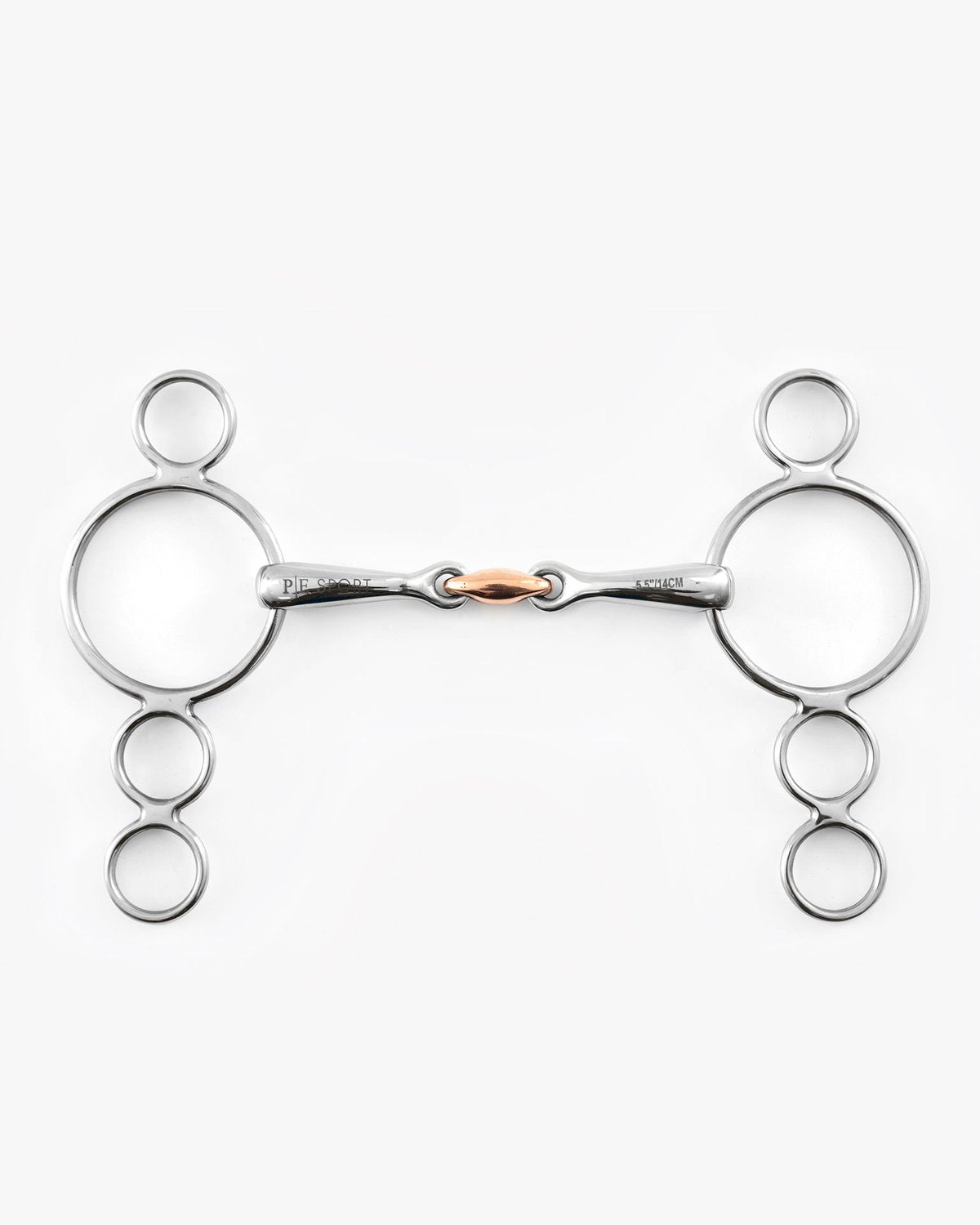 Three Ring Dutch Gag Horse Bit - Copper Lozenge, Stainless Steel, Equestrian Riding Tack, by Equiflair - Premier Equine…