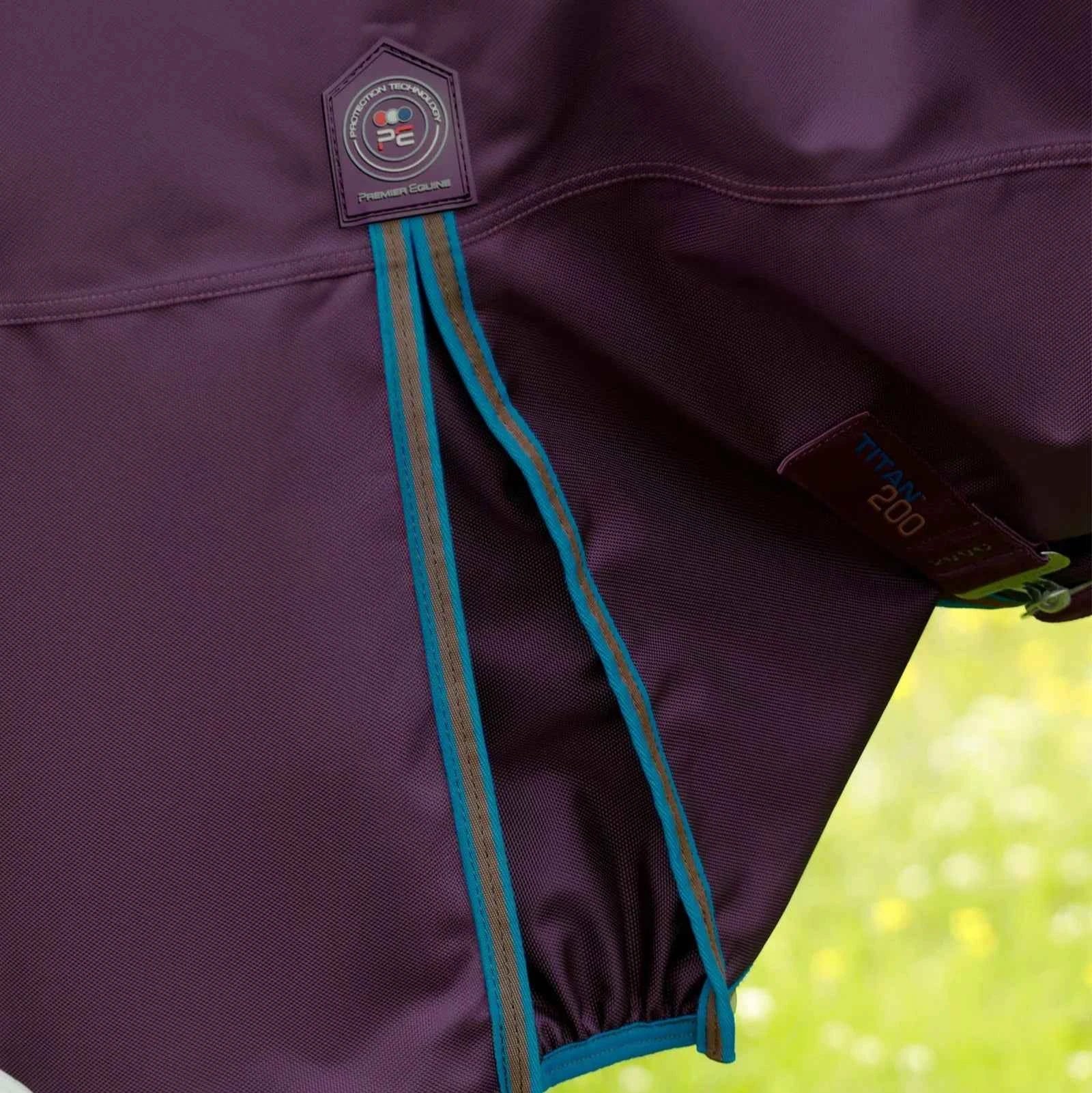 Premier Equine Titan 200g Turnout Rug with Snug-Fit Neck Cover Purple