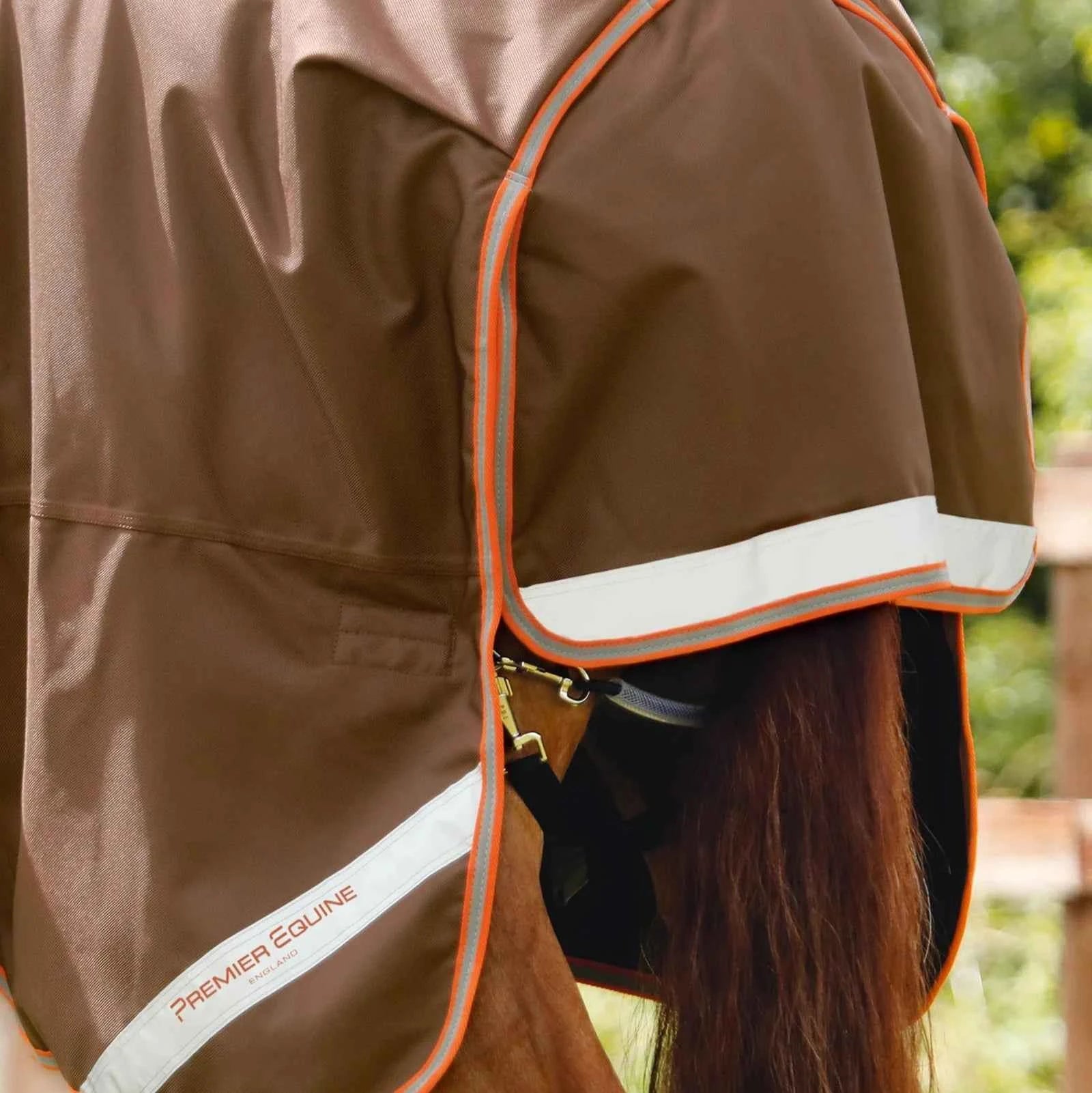 Premier Equine Titan 300g Turnout Rug with Snug-Fit Neck Cover Brown