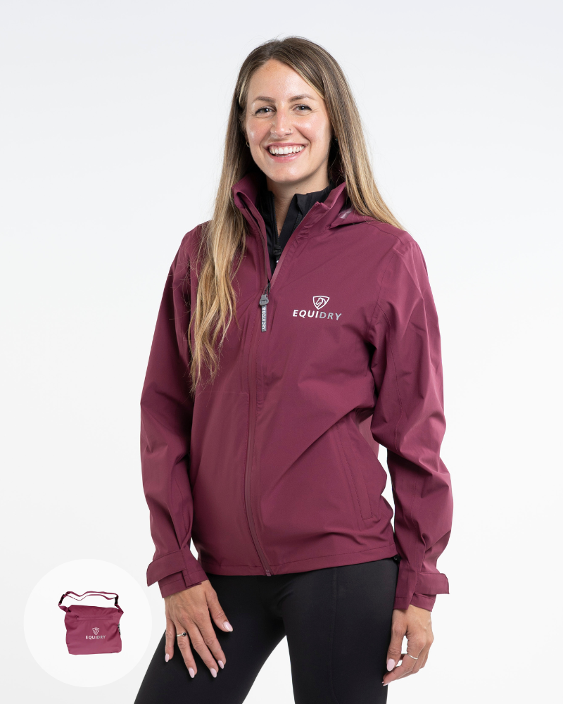 EQUIDRY Nimbus Waterproof Pack Away Jacket Women's Plum