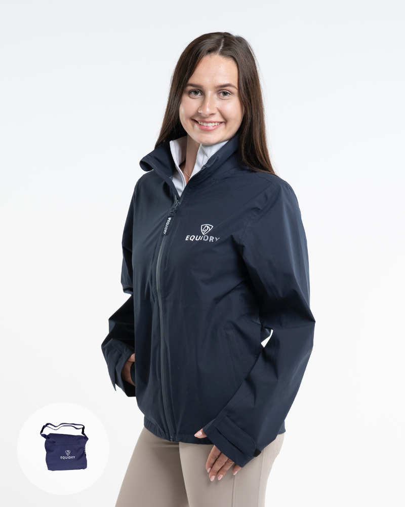 EQUIDRY Nimbus Waterproof Pack Away Jacket Women's Navy
