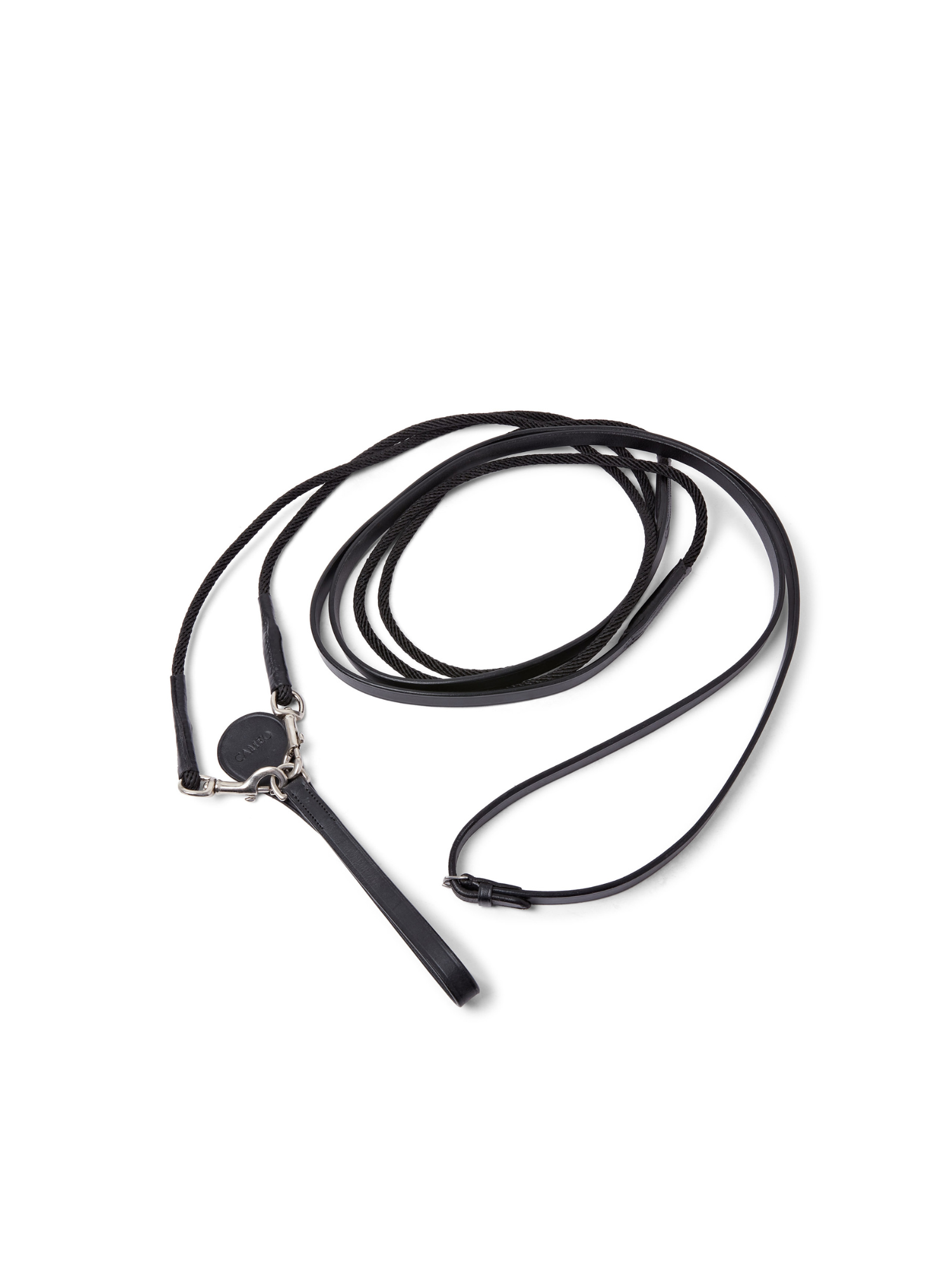 Black Leather Draw Reins for Horse Riding | Equiflair ECORIDER with Grip & Girth Attachment