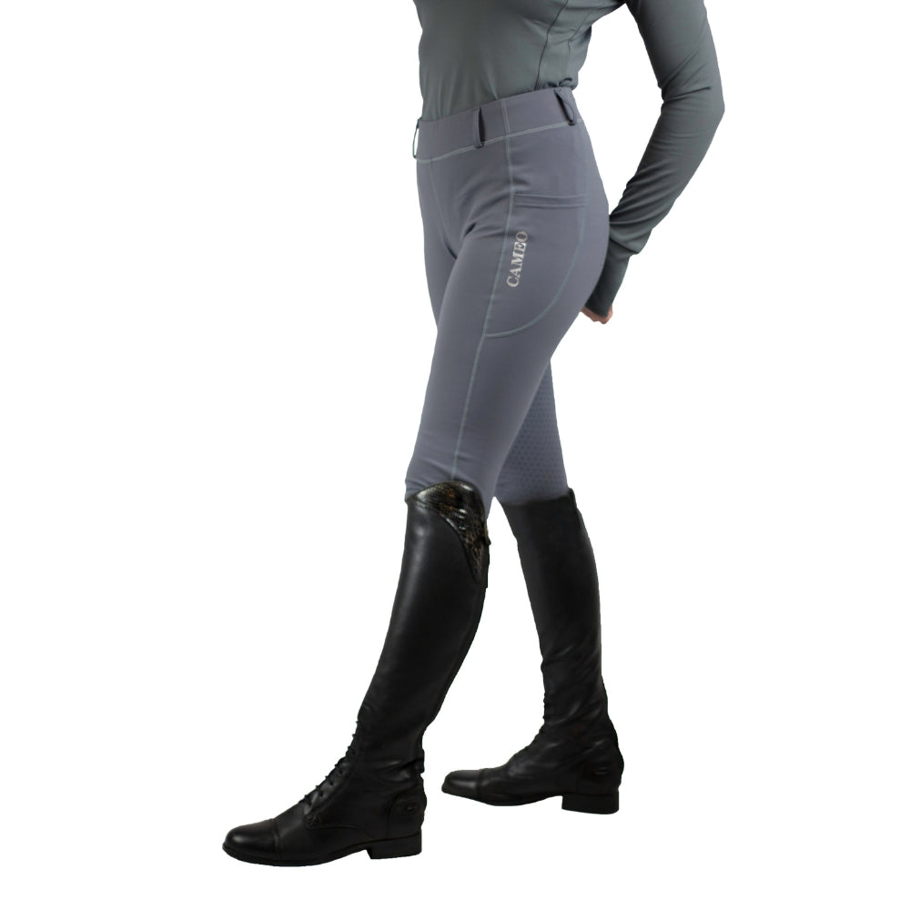 CAMEO THERMO TIGHTS PEWTER - Winter Riding Tights - Equestrian Apparel - Equiflair