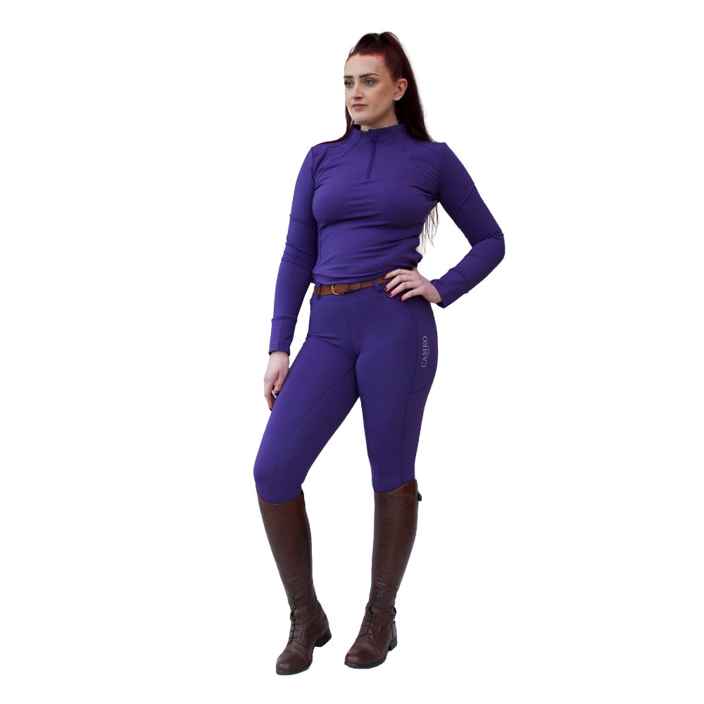 CAMEO Thermo Riding Tights Mulberry Equestrian Apparel | Equiflair Winter Warmth