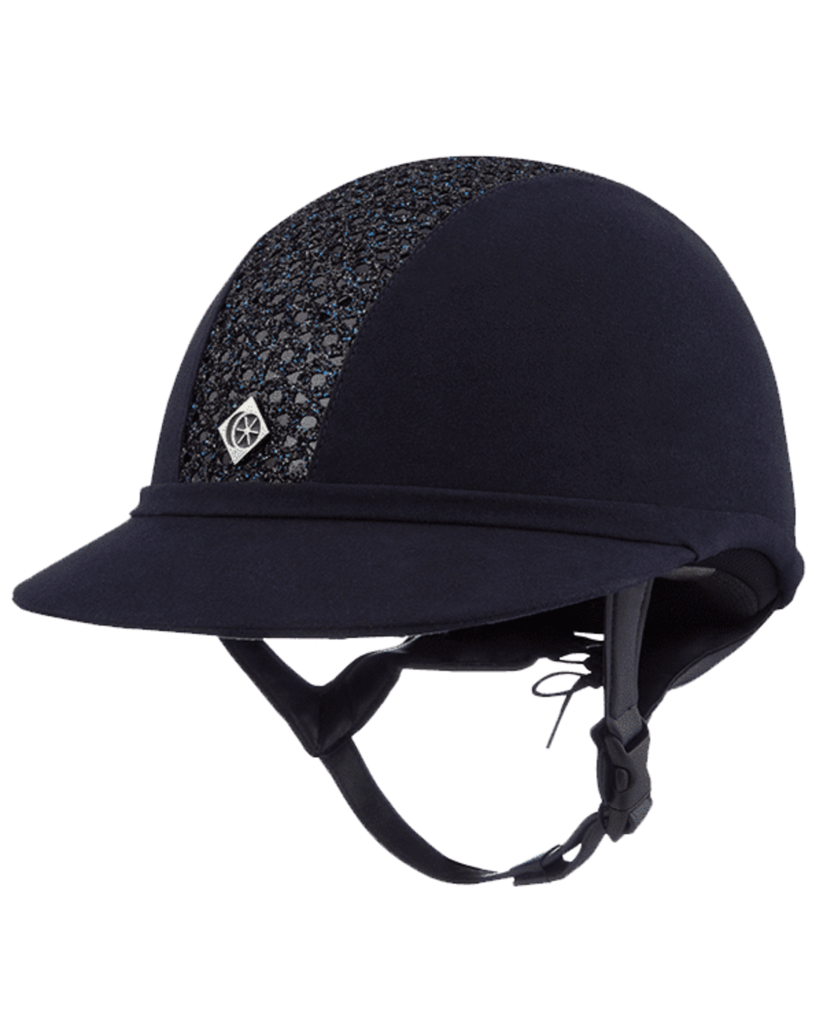 Charles Owen SP8 Plus Sparkly Navy Riding Helmet | Equiflair - Wide Brim, Ventilation, Equestrian Safety Gear