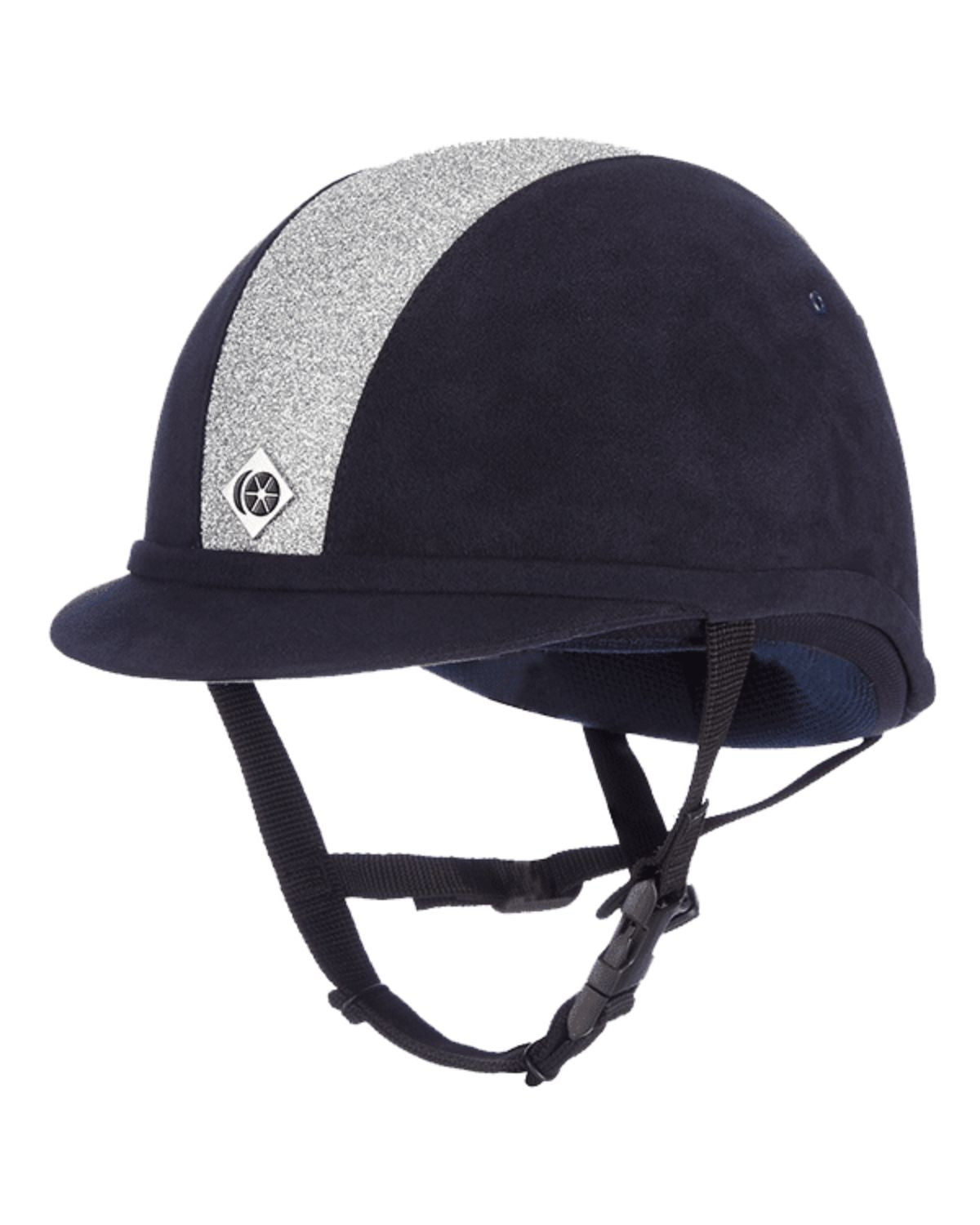 CHARLES OWEN YR8 Sparkly Junior Riding Helmet - Navy Silver | Equiflair - Equestrian Gear