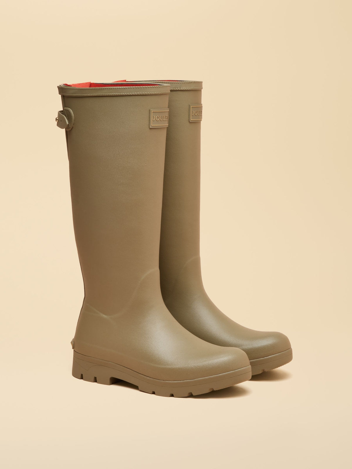 Joules Women's Khaki Green Waterproof Tall Wellies with Neoprene Lining