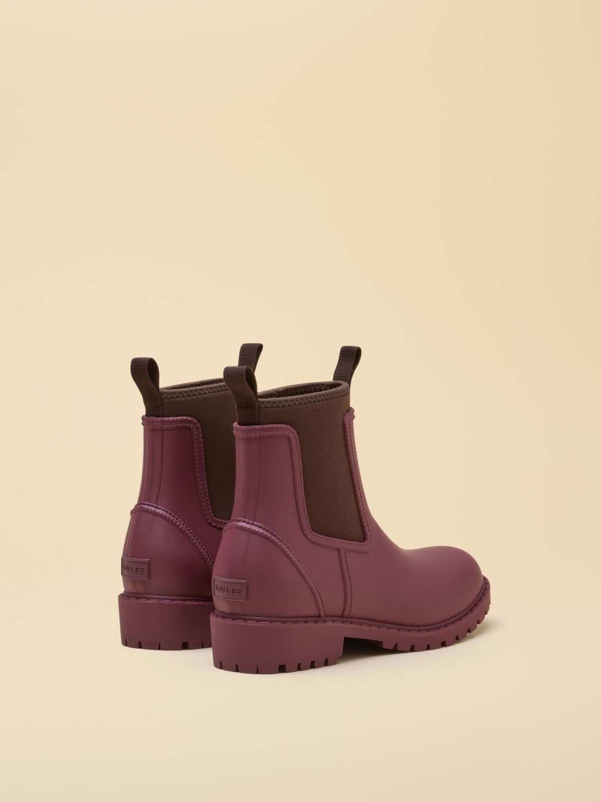 Joules burgundy women's waterproof ankle rain boots - Oakfield neoprene lined chelsea style