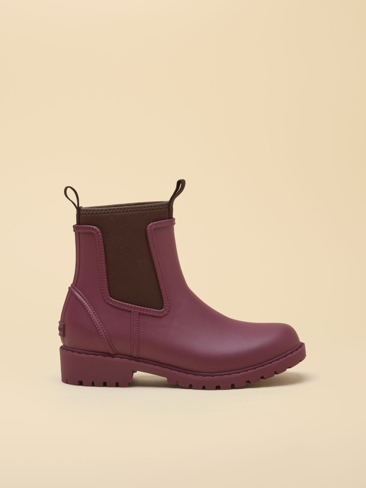 Joules Women's Cherry & Chocolate Waterproof Rubber Ankle Wellies with Neoprene Lining