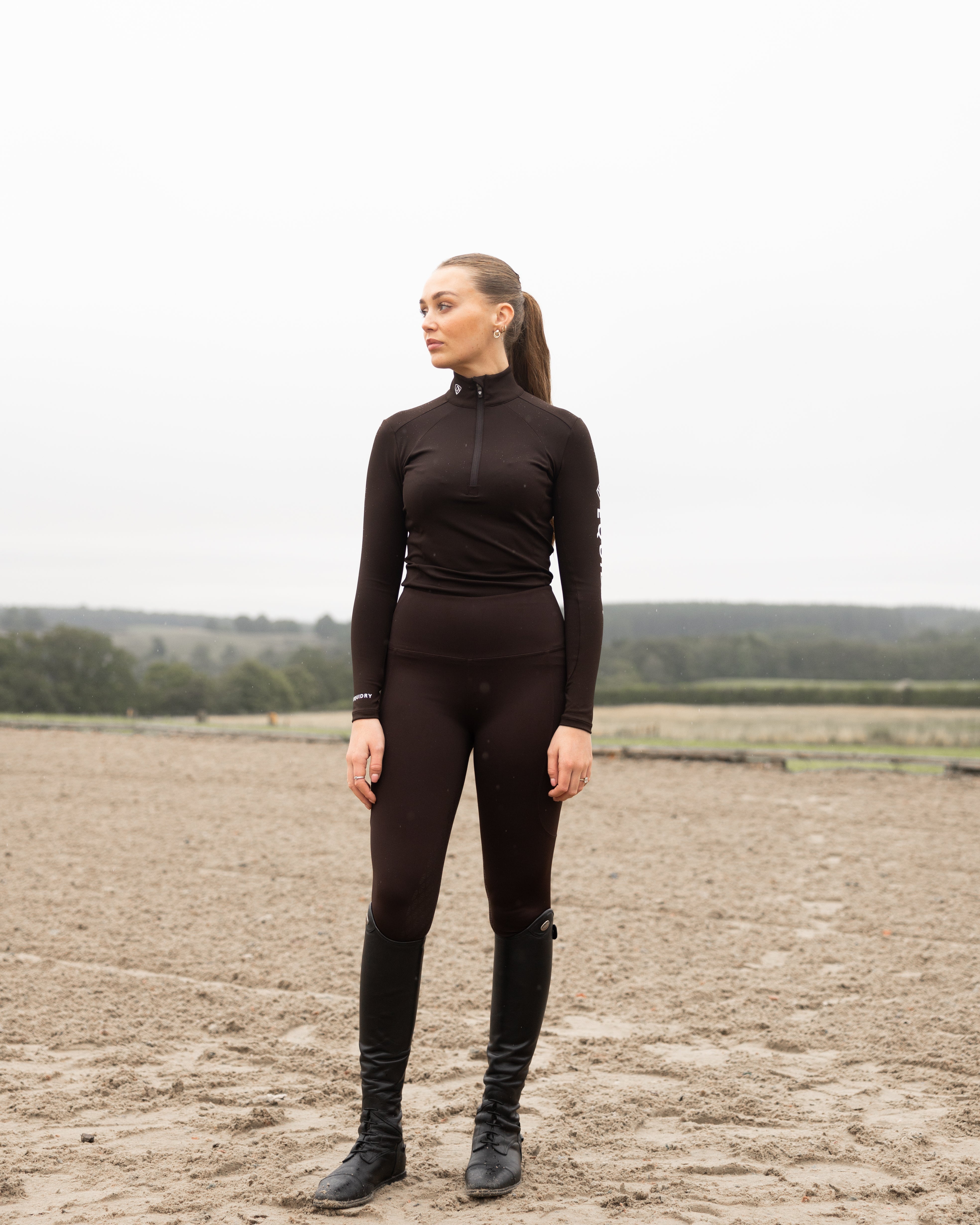 EQUIDRY Women's Water Repellent Base Layer Brown/White