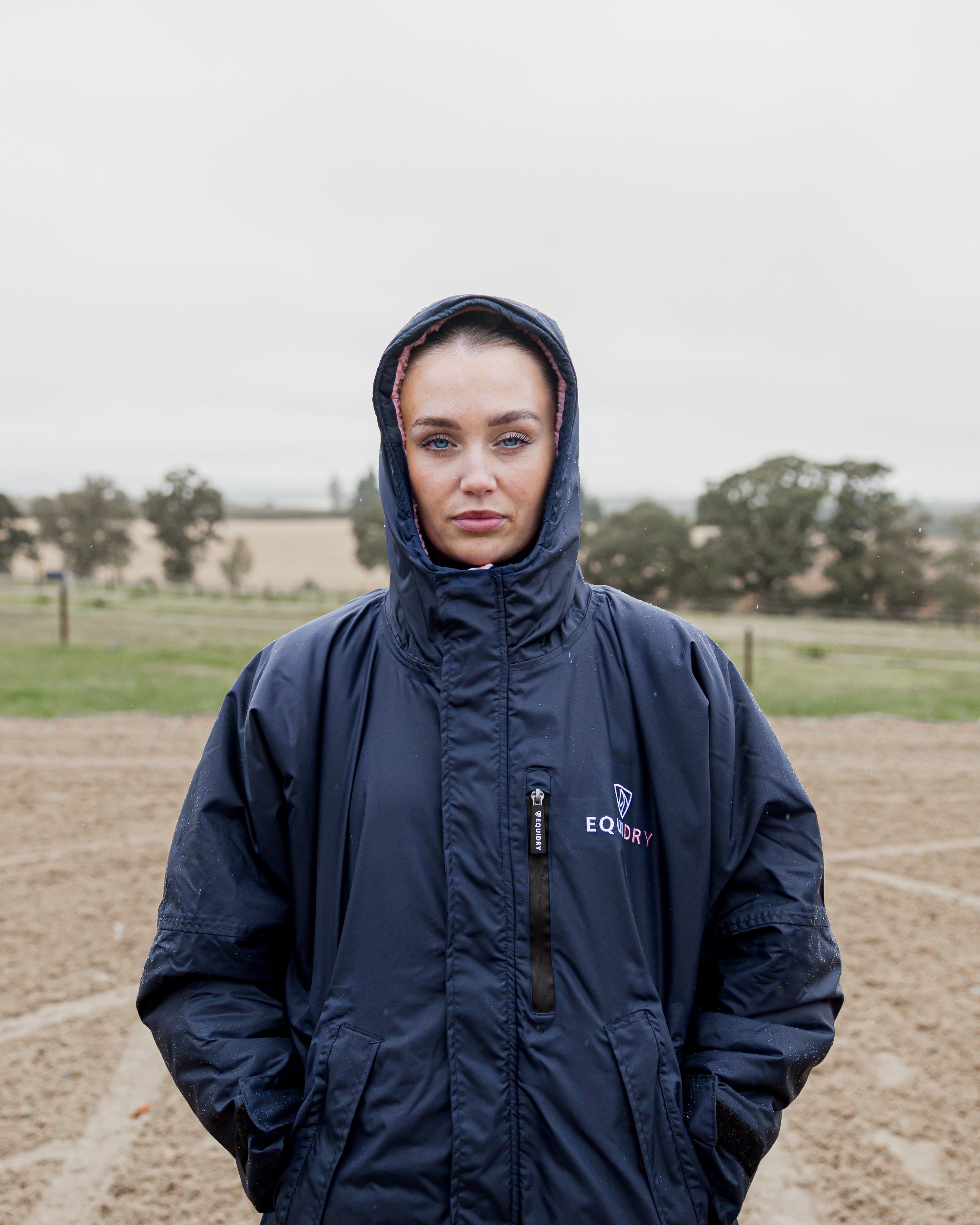 EQUIDRY Evolution Women's Thick Fleece Navy/Pale Pink