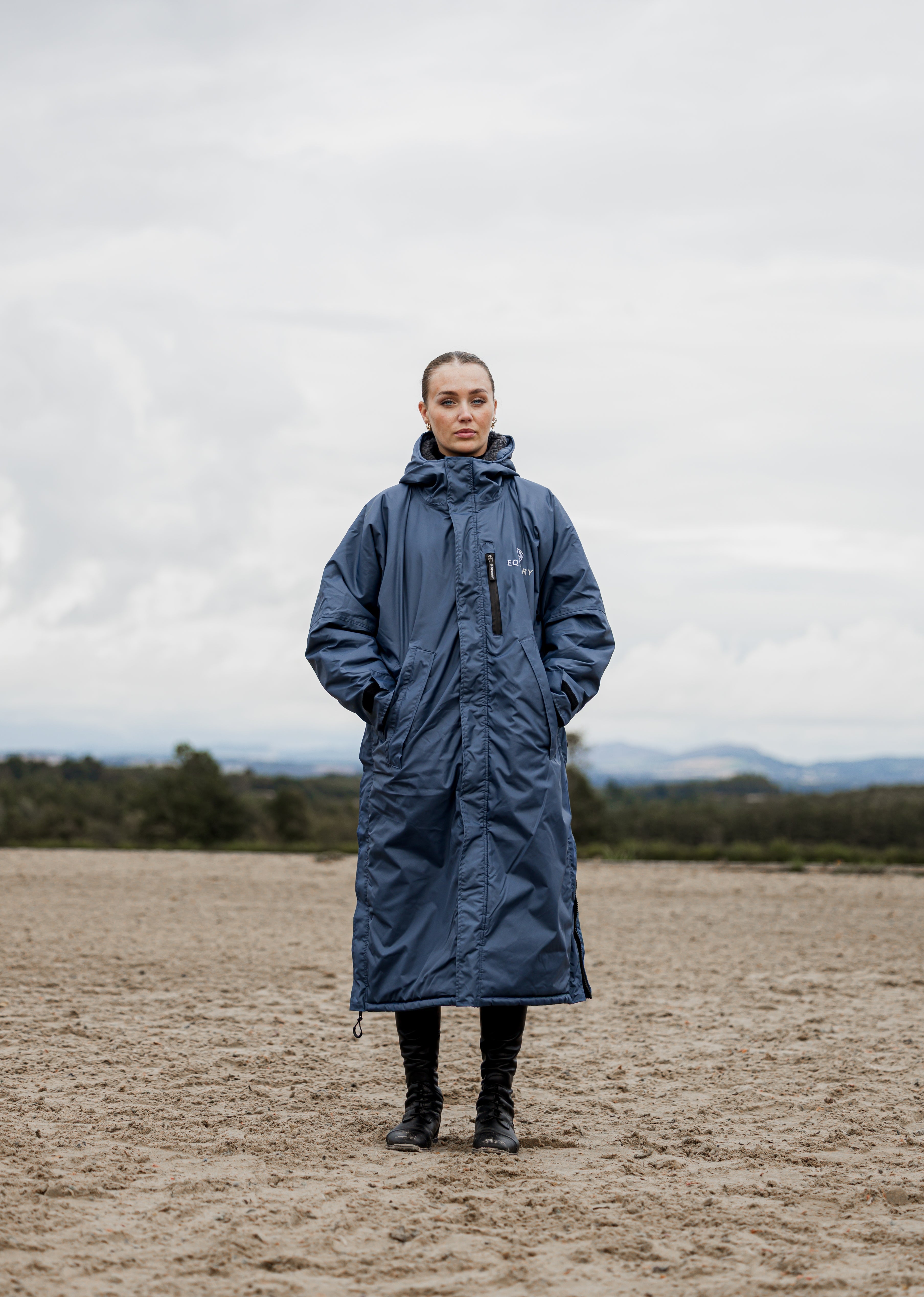 EQUIDRY Evolution Steel Blue Women's Waterproof Riding Coat | Equiflair