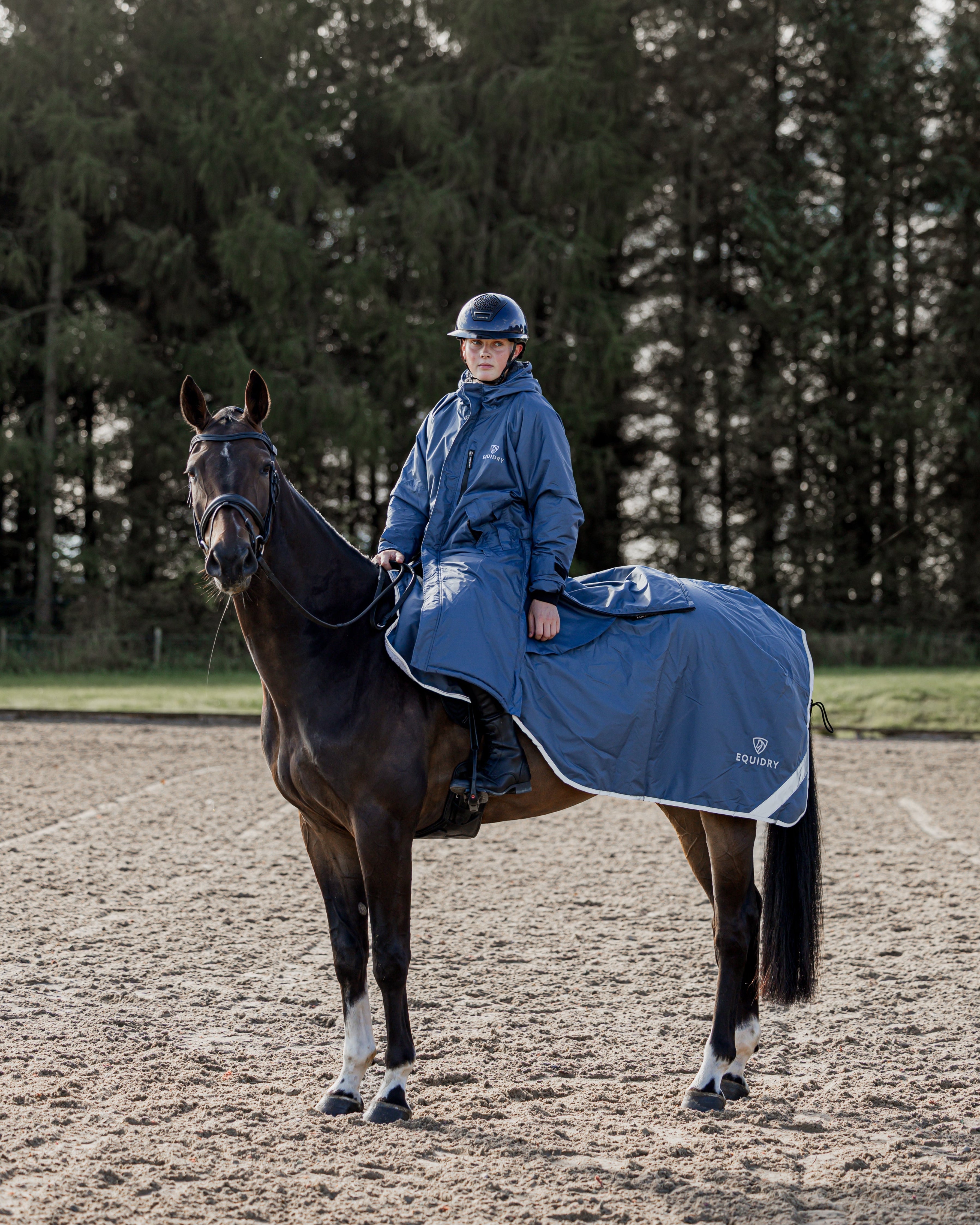 EQUIDRY Waterproof Exercise Sheet Thick Steel Blue