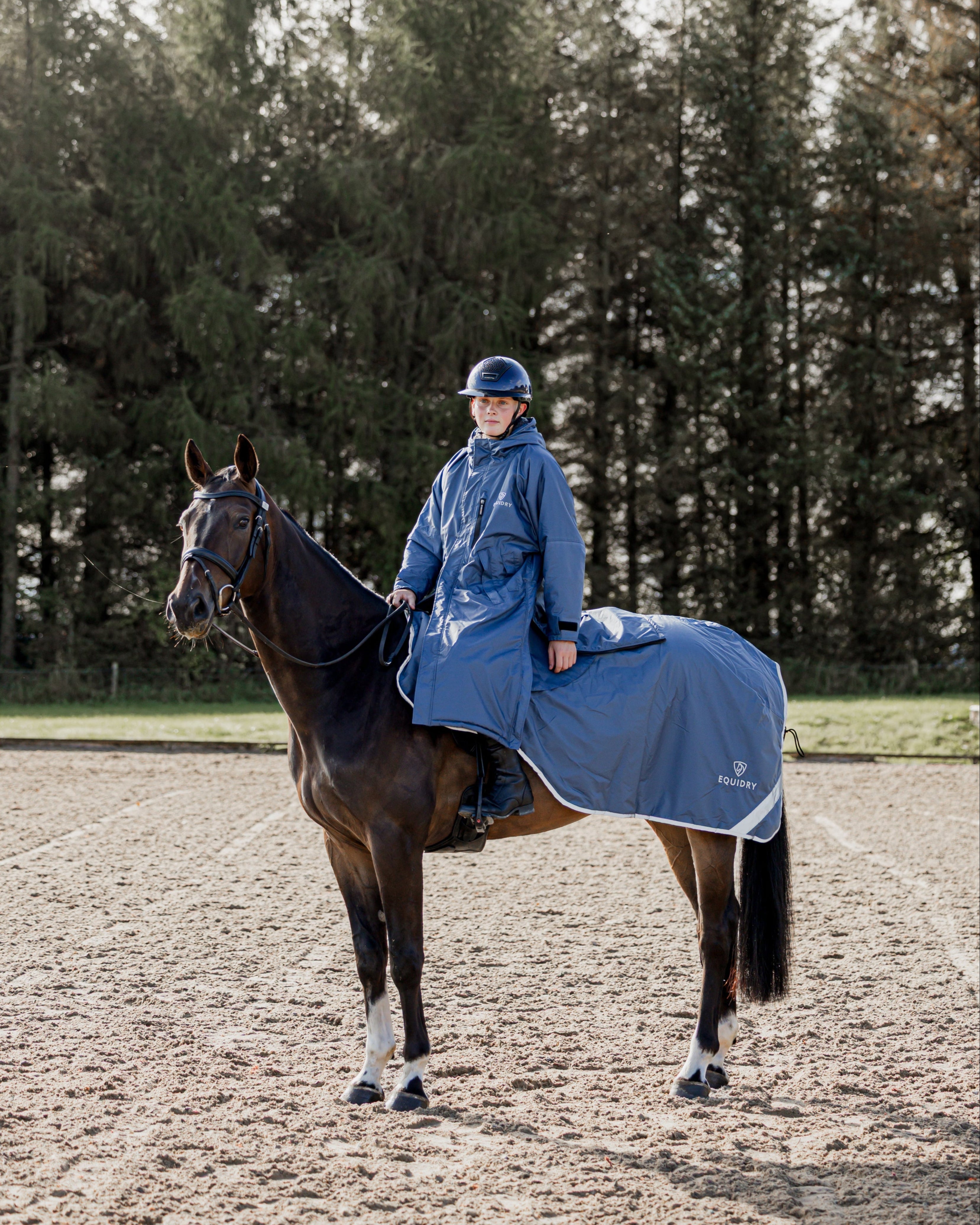 EQUIDRY Waterproof Exercise Sheet Thick Steel Blue