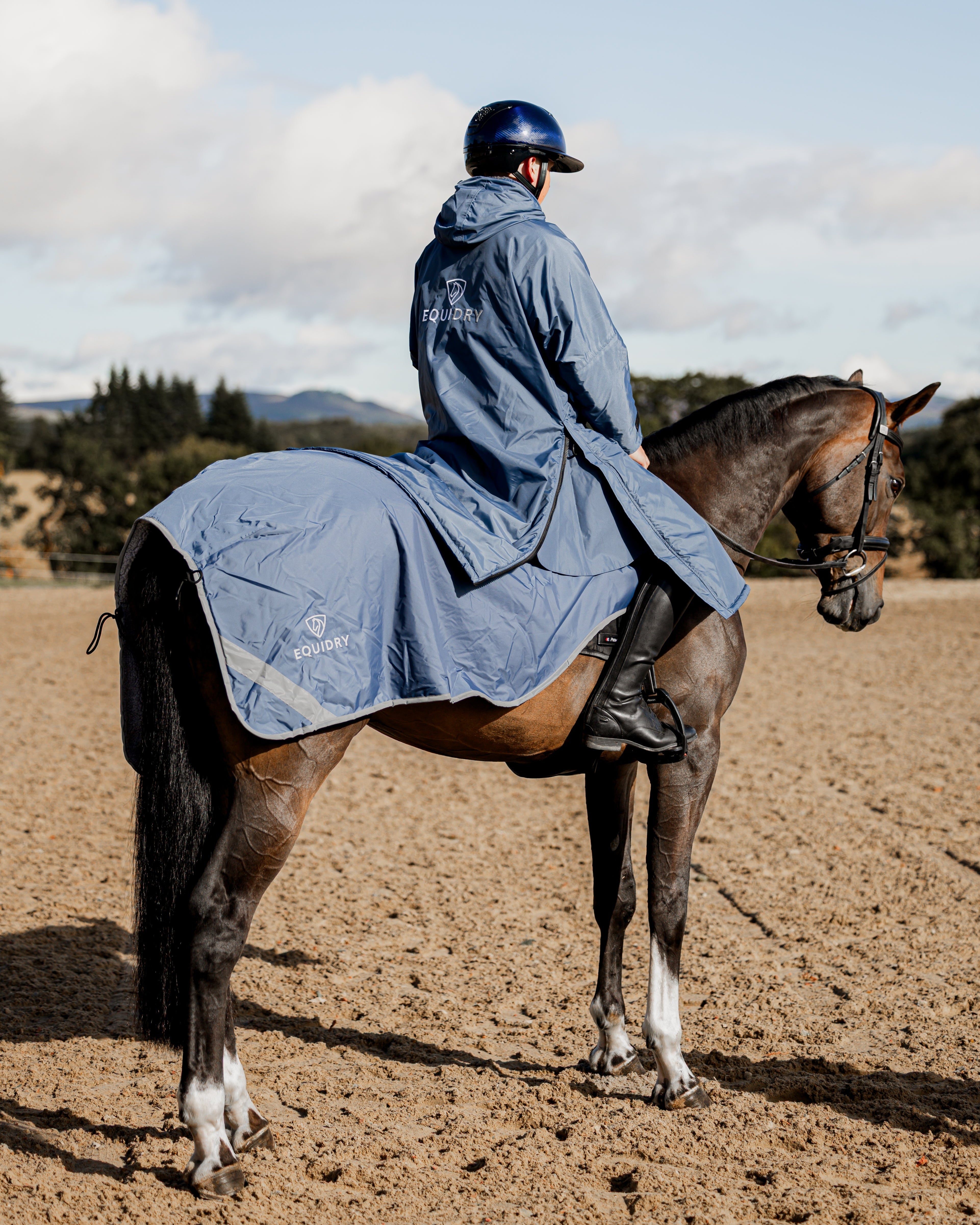 EQUIDRY Waterproof Exercise Sheet Thick Steel Blue