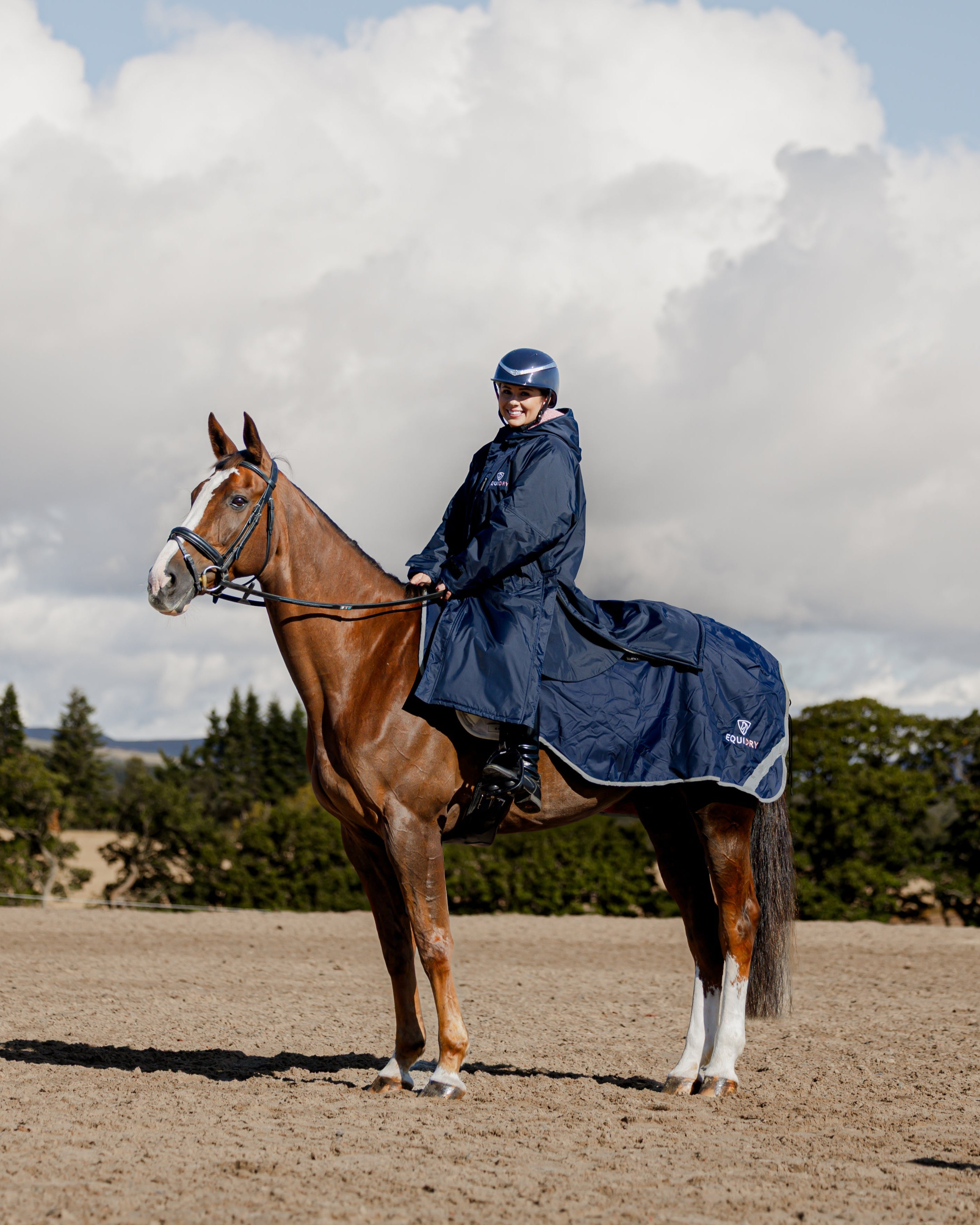 EQUIDRY Waterproof Exercise Sheet Thick Navy/Pale Pink