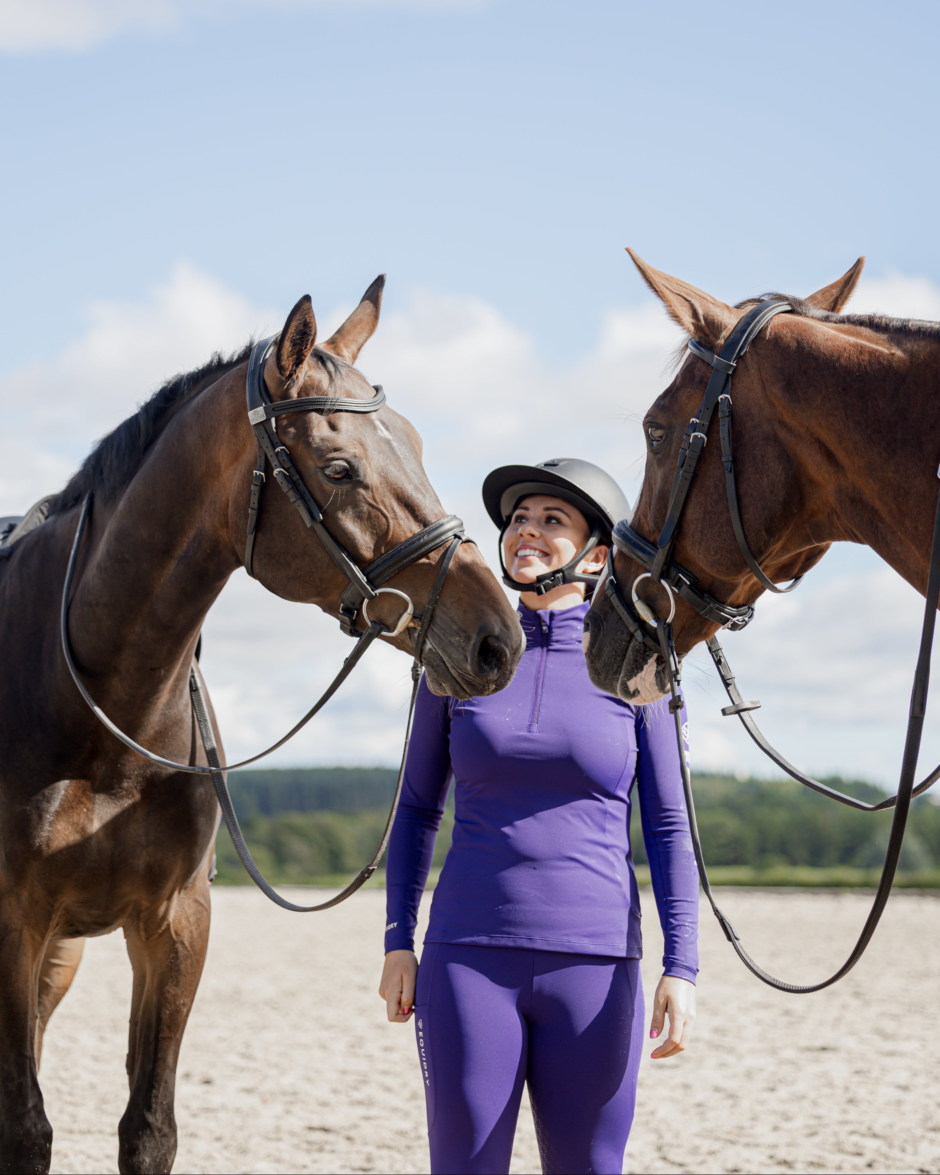 EQUIDRY Women's Water Repellent Base Layer Purple/White