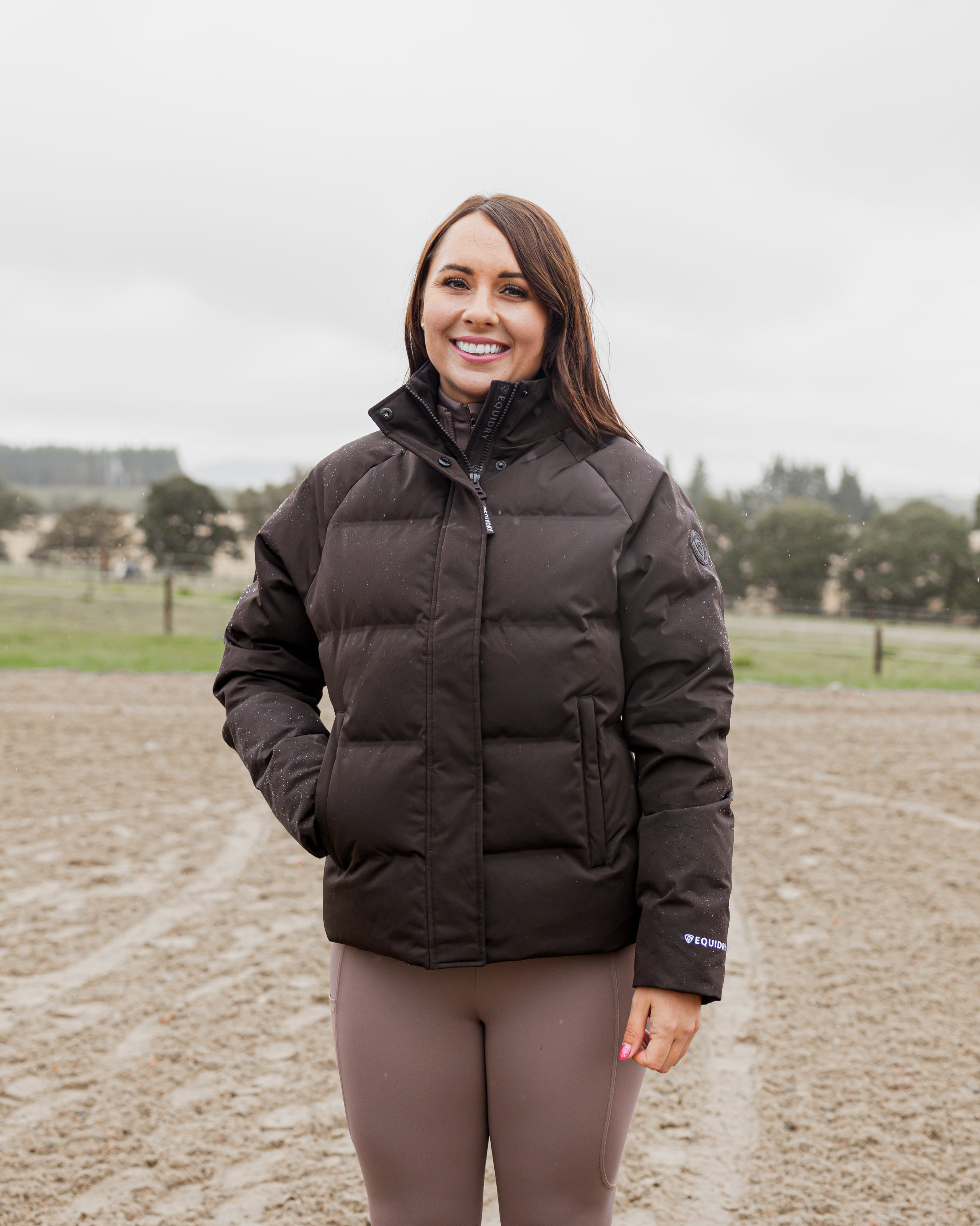 EQUIDRY Talia Women's Waterproof Puffer Jacket Brown