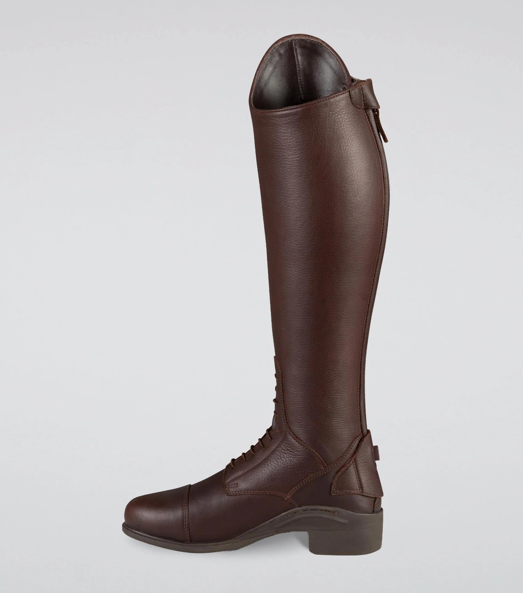 Premier Equine Vallardi Ladies Brown Leather Tall Riding Boots, Lace Up Field Boots