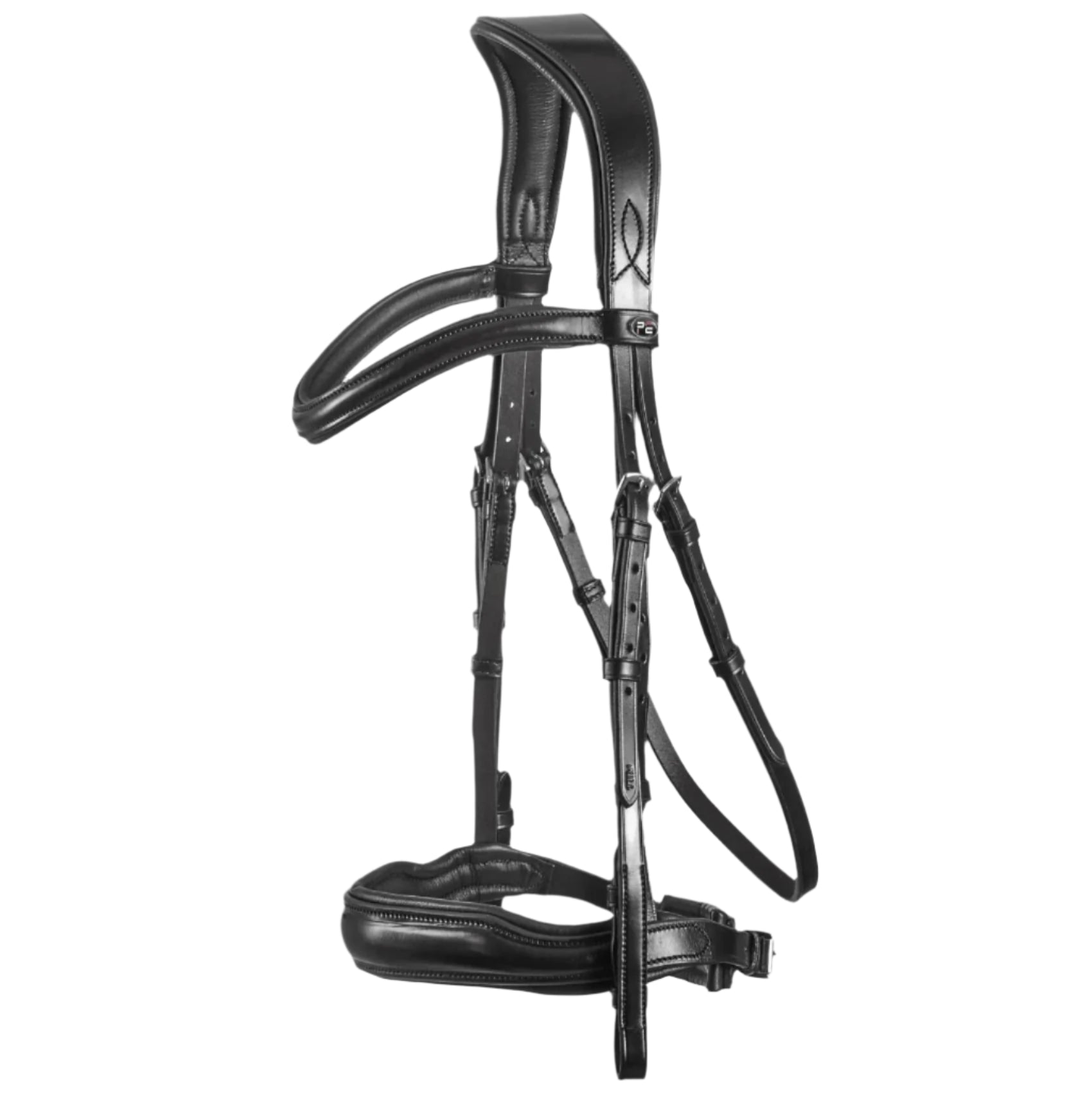 Premier Equine Verdura Anatomic Snaffle Bridle Black - Italian Leather Anatomically Shaped Horse Bridle