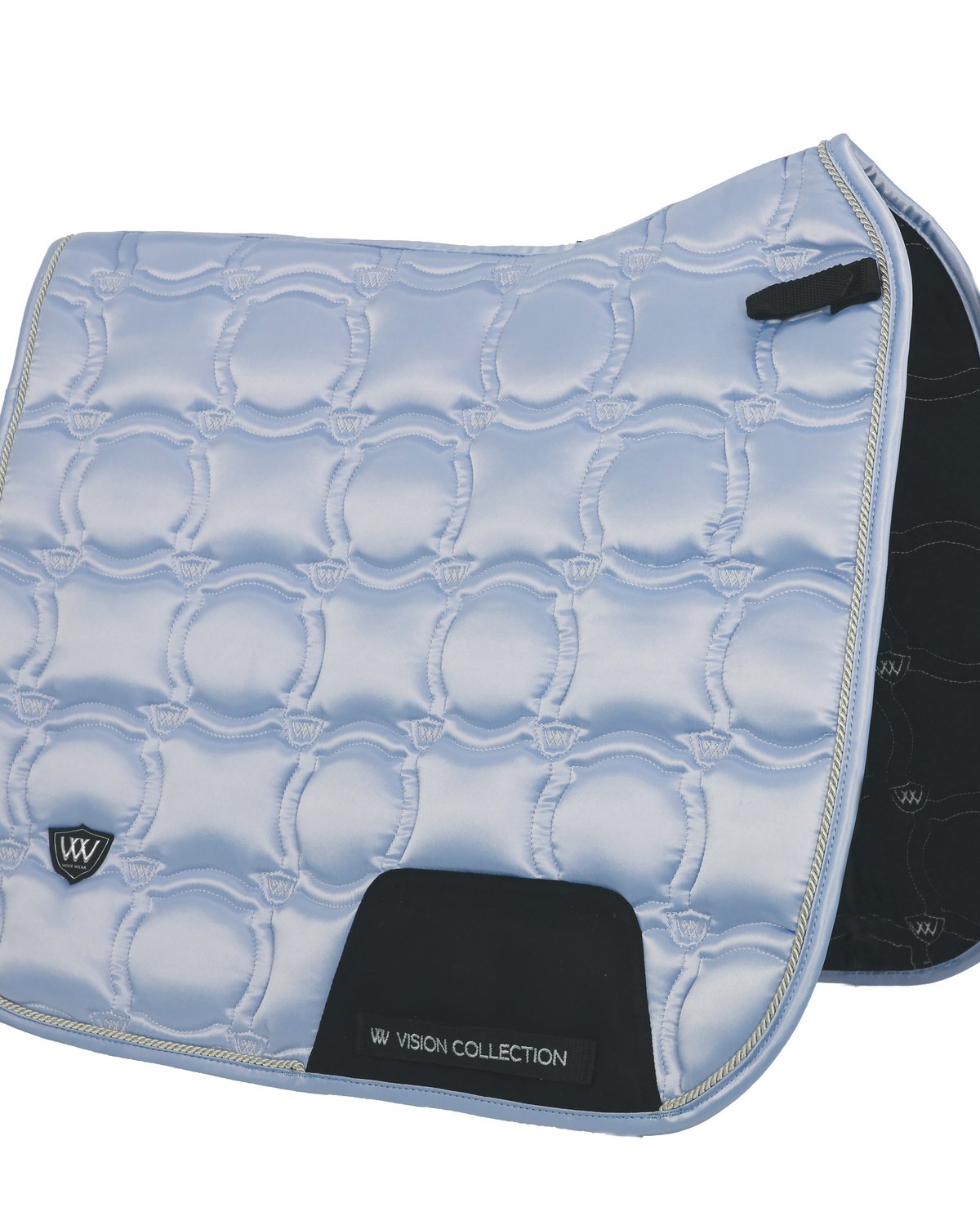 Woof Wear Vision Dressage Pad Porcelain Blue - Equiflair: Luxurious Satin, Wicking Fabric, Horse Comfort