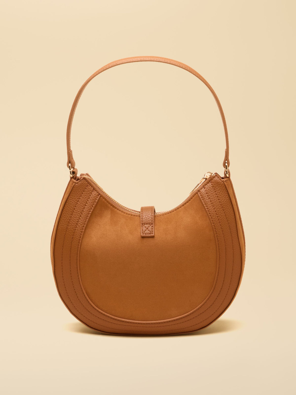 Tan Leather Joules Crossbody Saddle Bag with Adjustable Strap - Style W04497