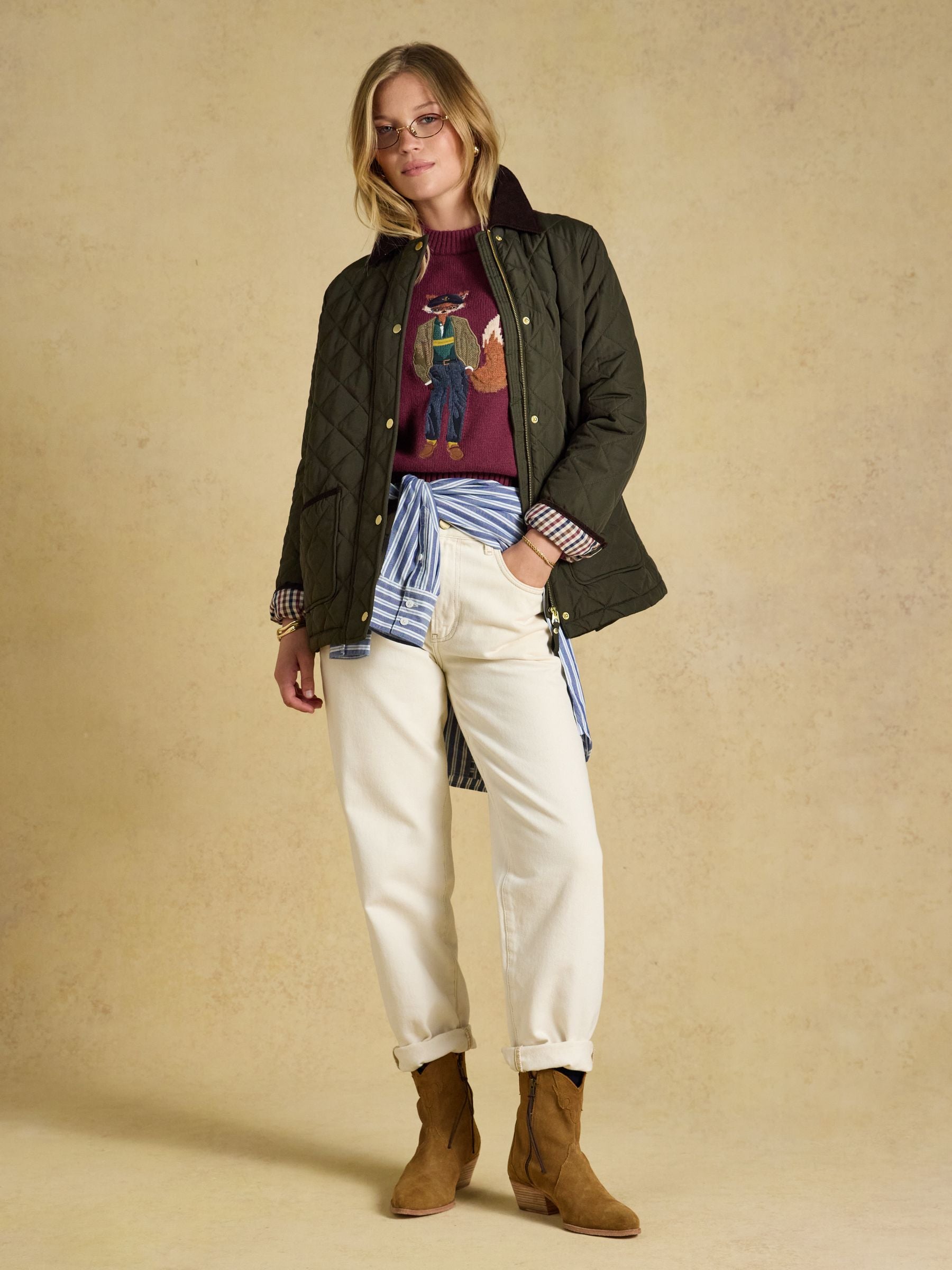 Women's Joules Highgrove Diamond Quilted Jacket