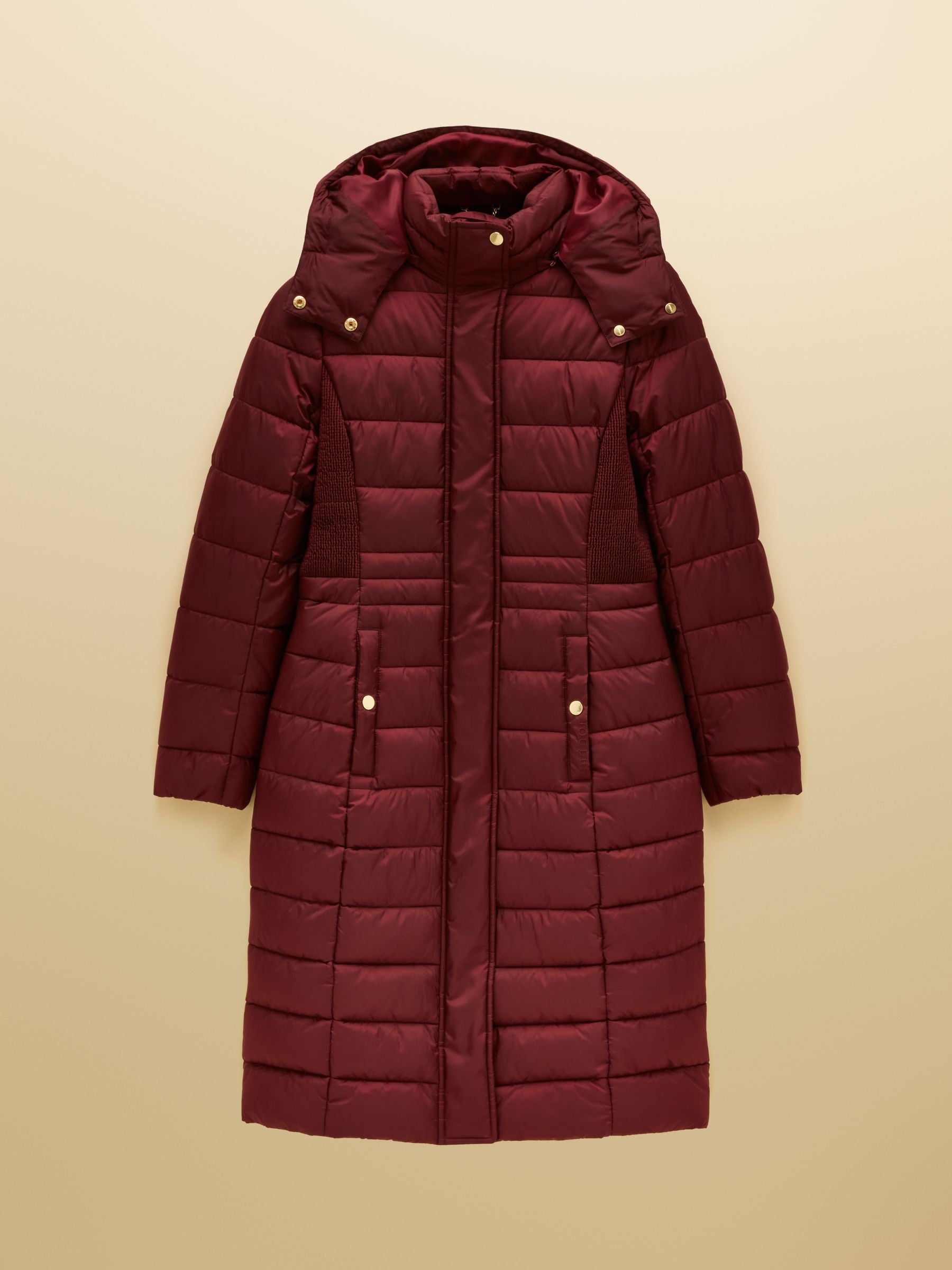 Women's Joules Windborough Showerproof Longline Padded Coat with Hood