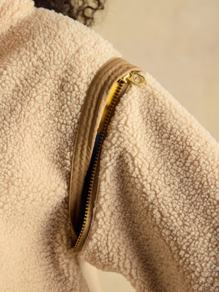 Joules Cream 2 in 1 Borg Full Zip Fleece Jacket