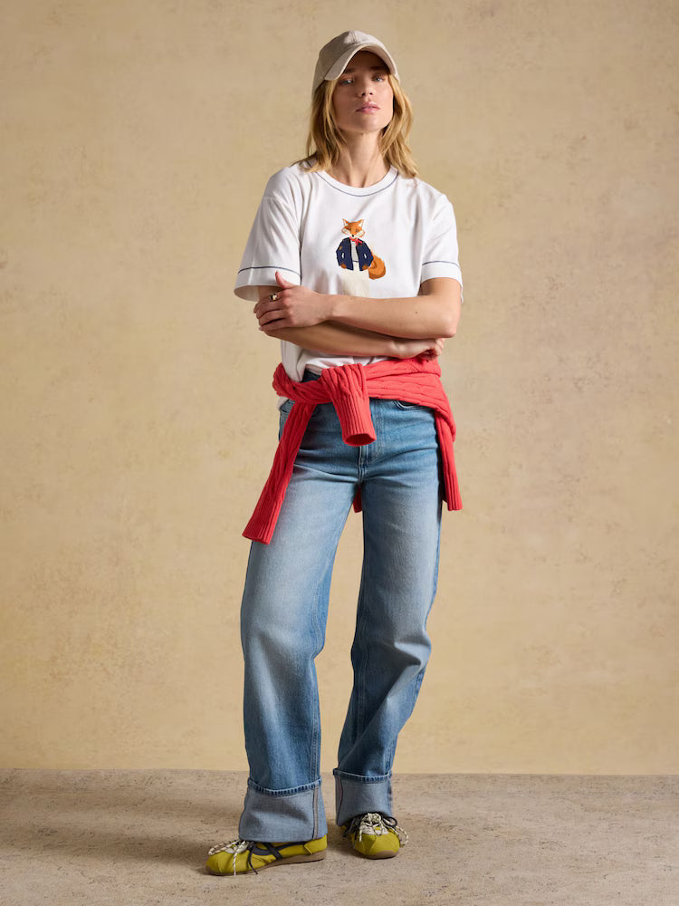 Joules Jonty Fox Graphic Short Sleeve 100% Cotton T-Shirt