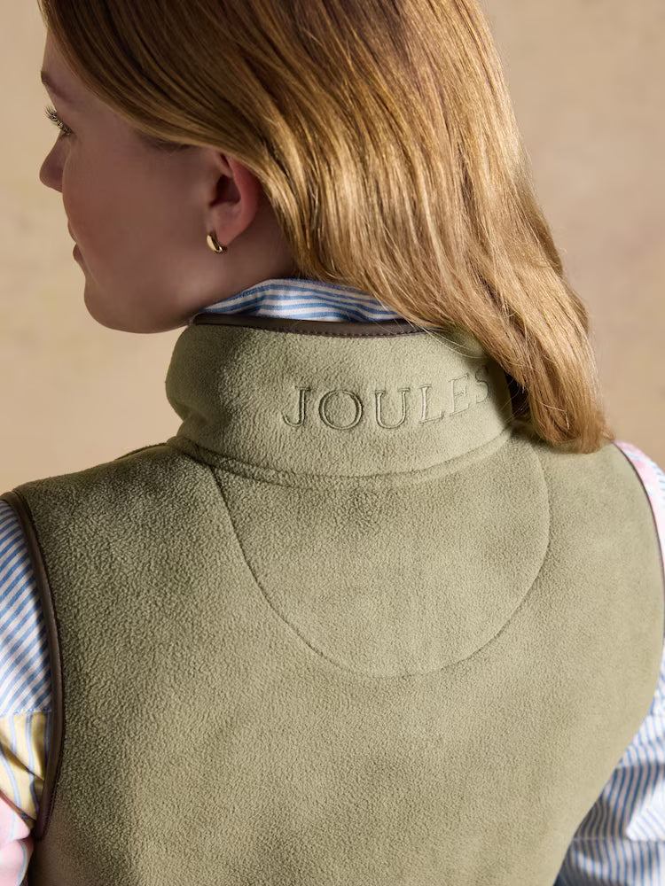 Joules Heritage Longline Fleece Gilet Light Green